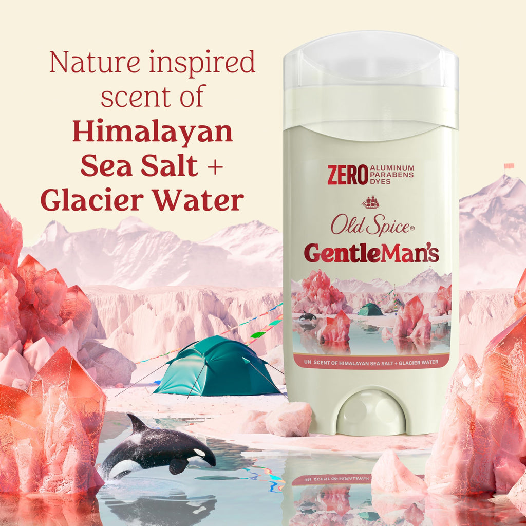 Old Spice GentleMan's Aluminum Free Deodorant, 3 x 3.0 oz – 24/7 Freshness Himalayan Sea Salt + Glacier Water