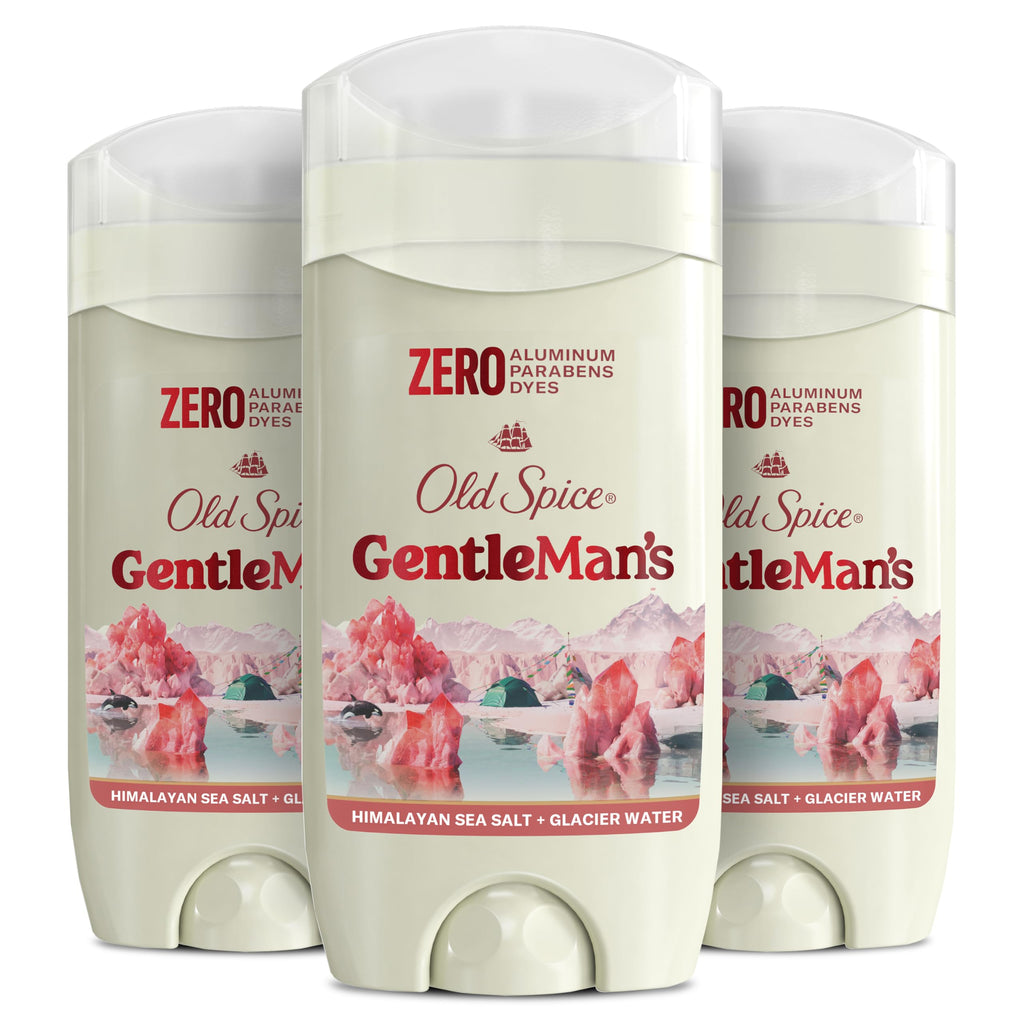 Old Spice GentleMan's Aluminum Free Deodorant, 3 x 3.0 oz – 24/7 Freshness Himalayan Sea Salt + Glacier Water