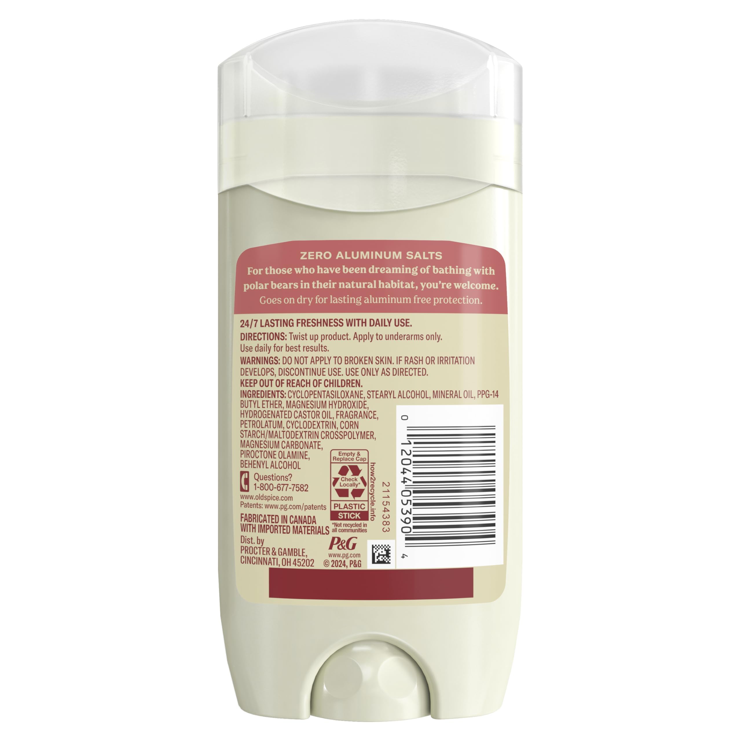 Old Spice GentleMan's Aluminum Free Deodorant, 3 x 3.0 oz – 24/7 Freshness Himalayan Sea Salt + Glacier Water