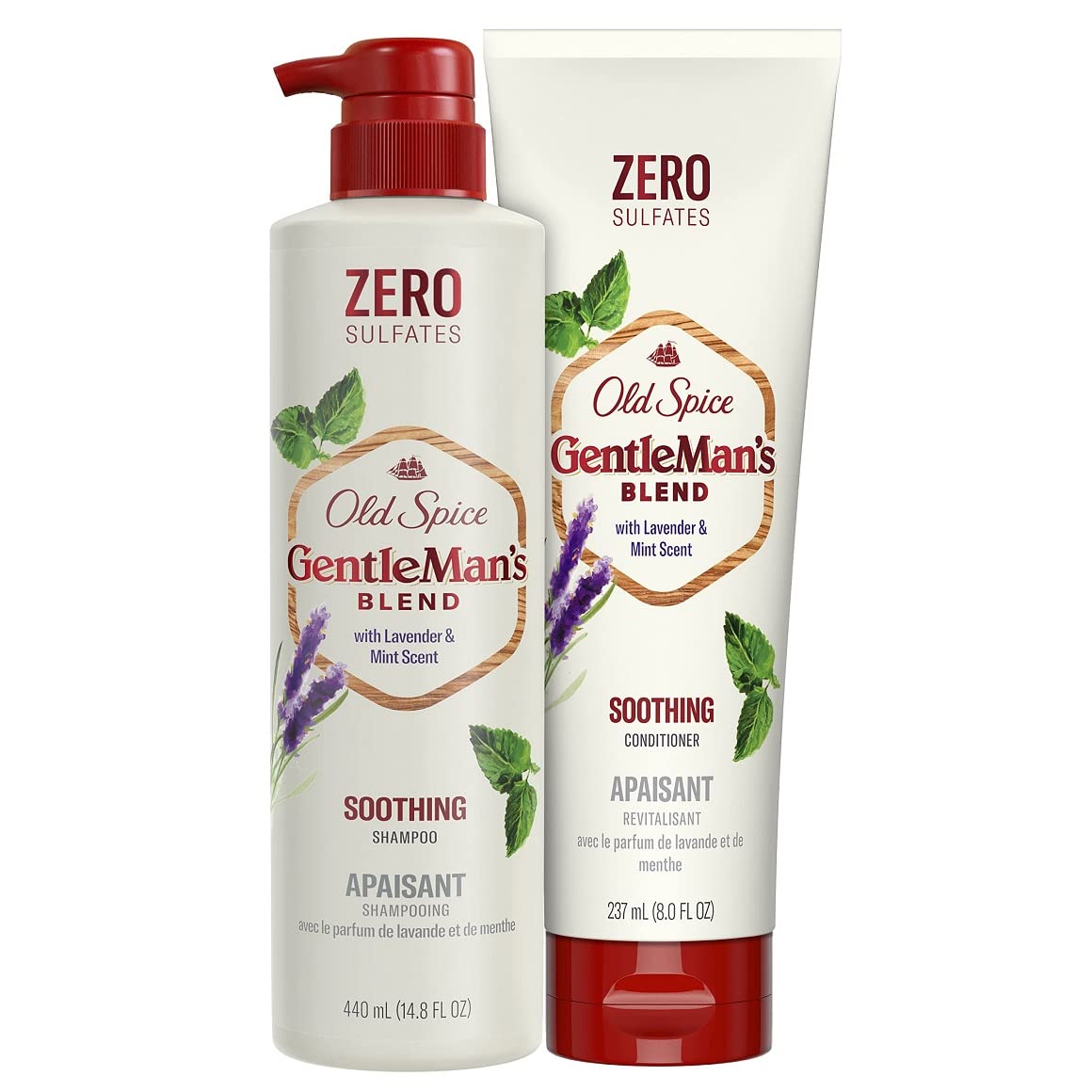 Old Spice Gentlemans Blend Sulfate-Free Shampoo & Conditioner Set – Lavender & Mint Scent (14.8 fl oz & 8 fl oz)