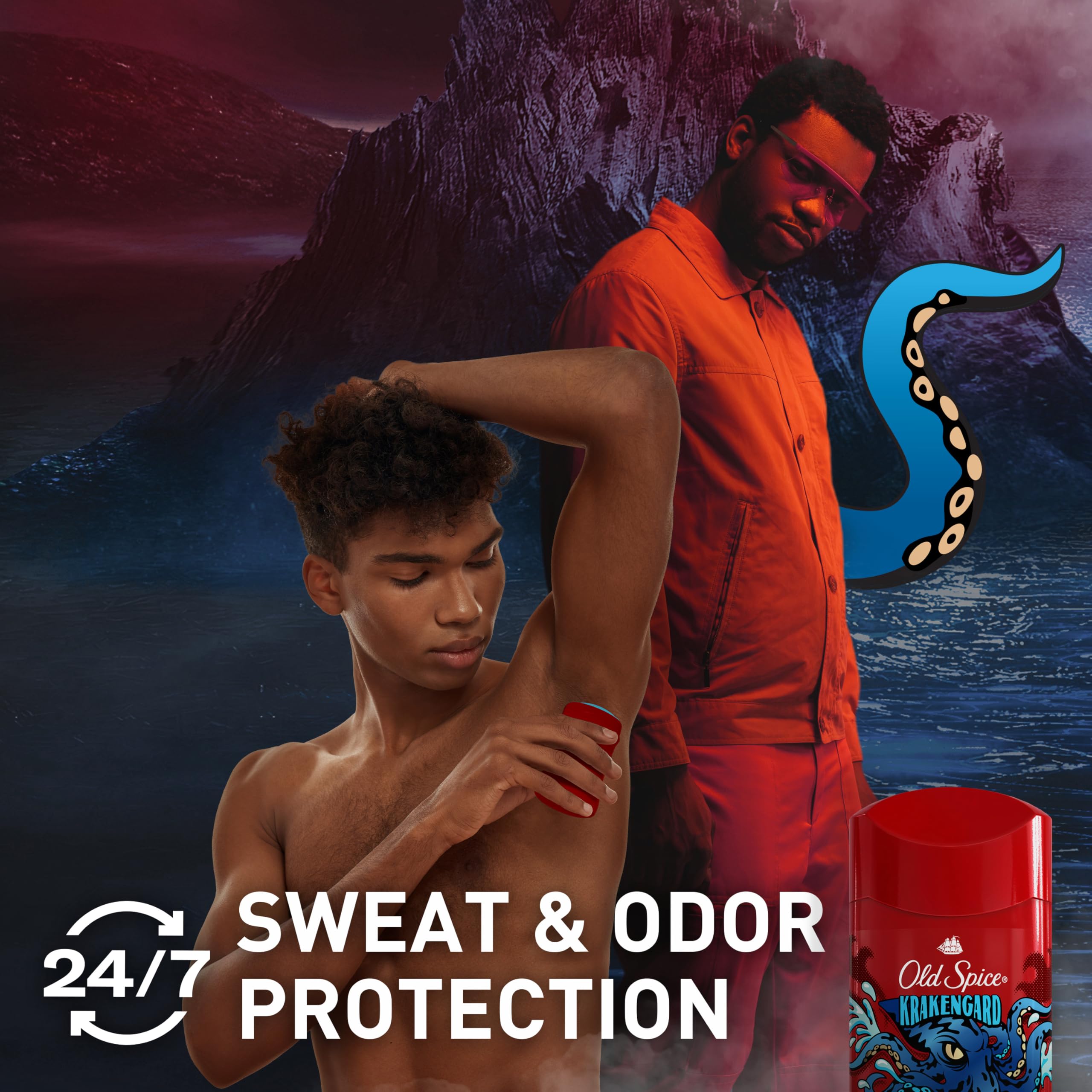 Old Spice Krakengard Aluminum-Free Deodorant for Men – 24/7 Freshness & Deep Ocean Scent (Pack of 6)