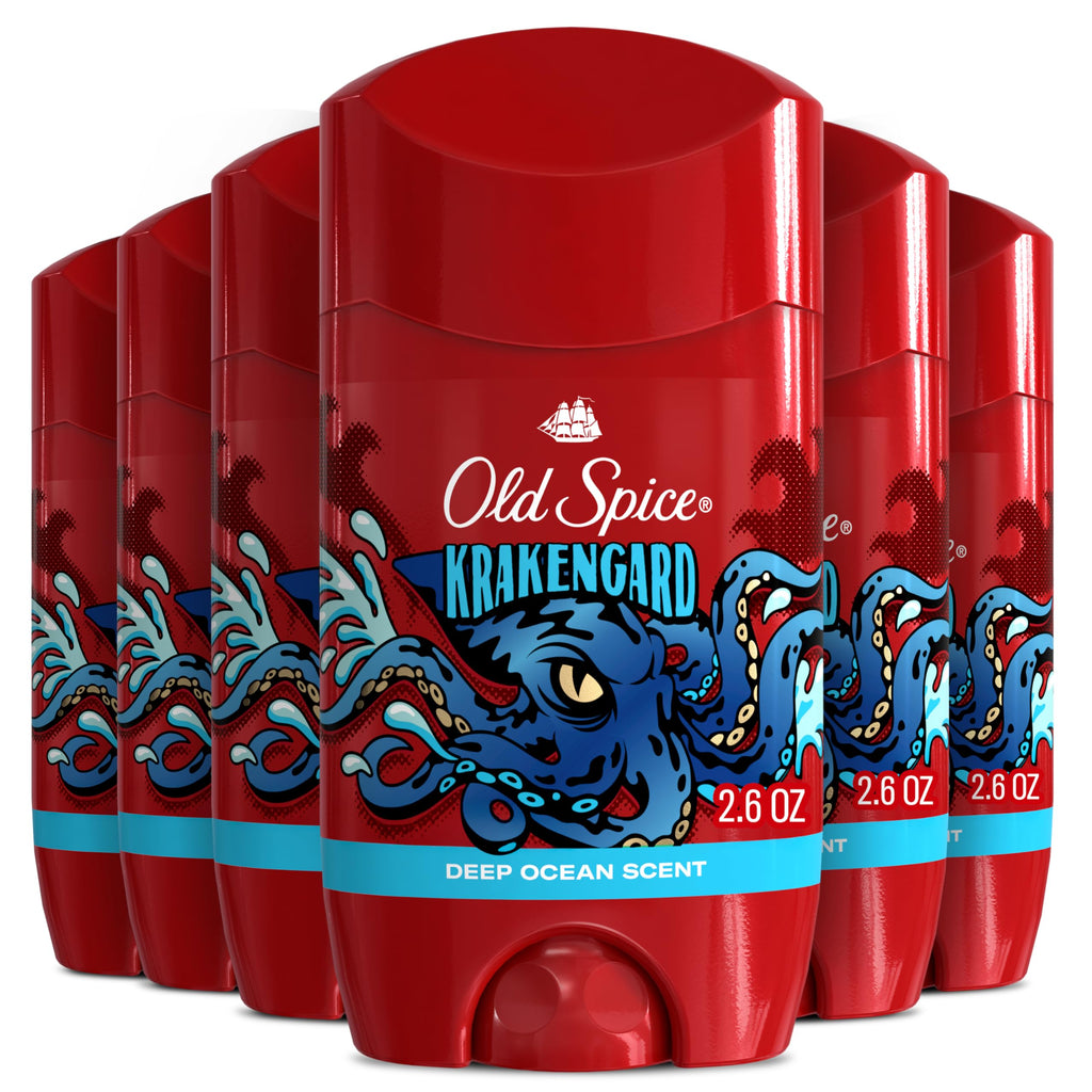 Old Spice Krakengard Aluminum-Free Deodorant for Men – 24/7 Freshness & Deep Ocean Scent (Pack of 6)