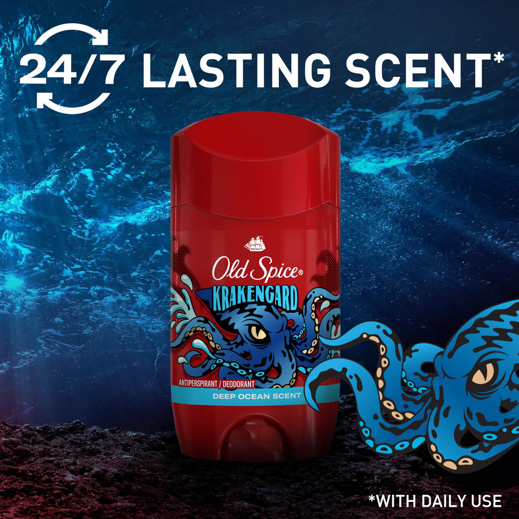 Old Spice Krakengard Aluminum-Free Deodorant for Men – 24/7 Freshness & Deep Ocean Scent (Pack of 6)