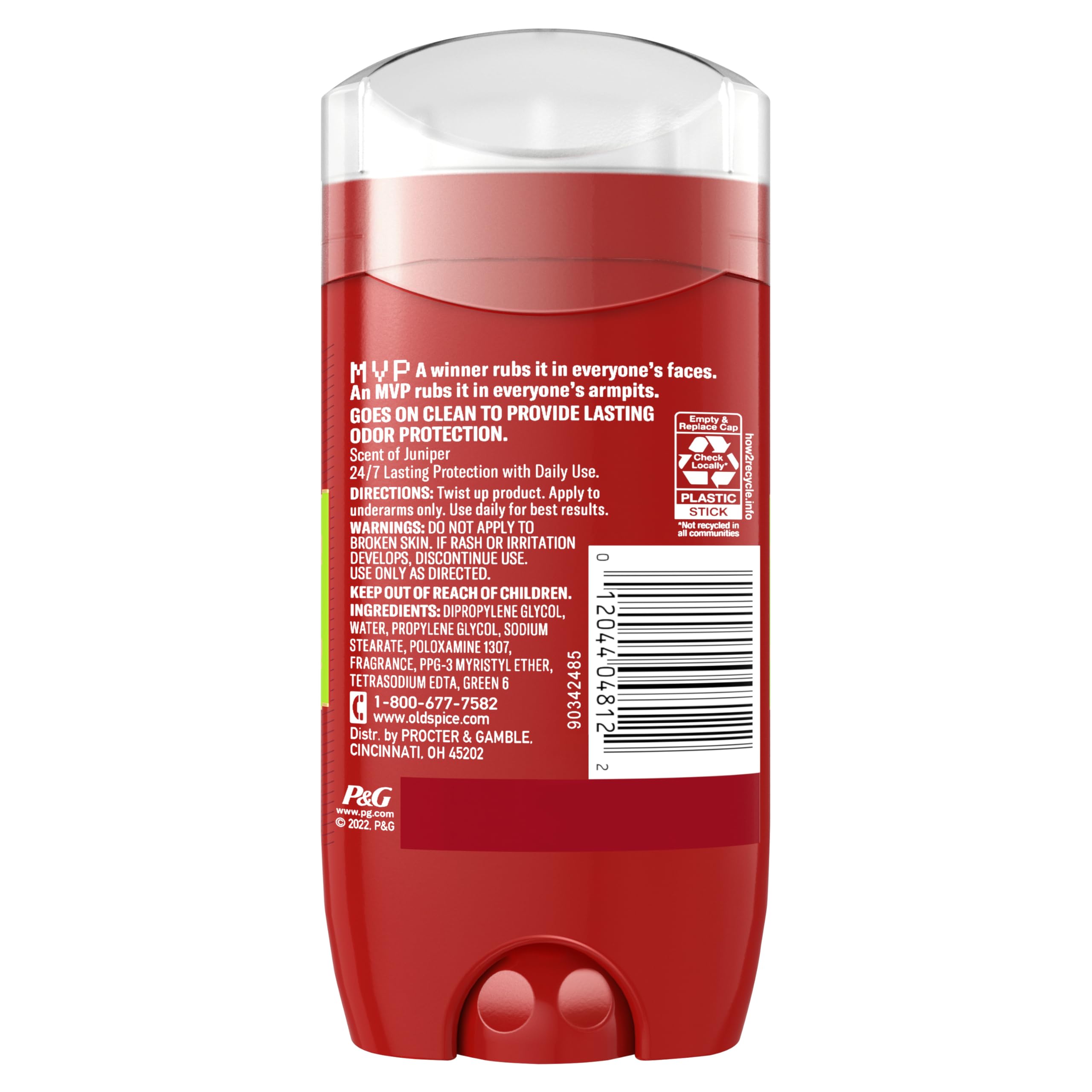 Old Spice MVP Aluminum-Free Deodorant – Pack of 3 (3 oz each) with Cedarwood, Rosewood & Sandalwood