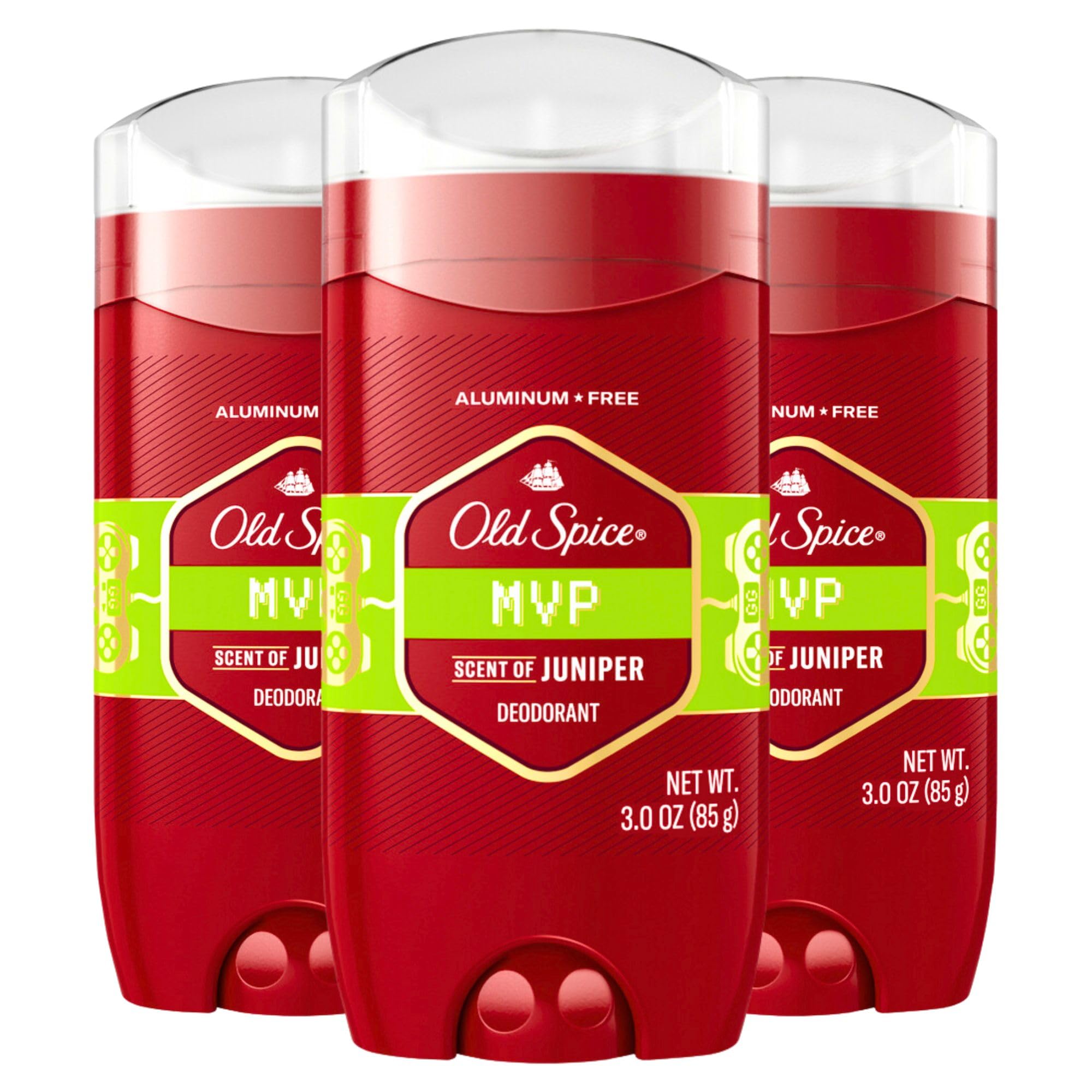 Old Spice MVP Aluminum-Free Deodorant – Pack of 3 (3 oz each) with Cedarwood, Rosewood & Sandalwood