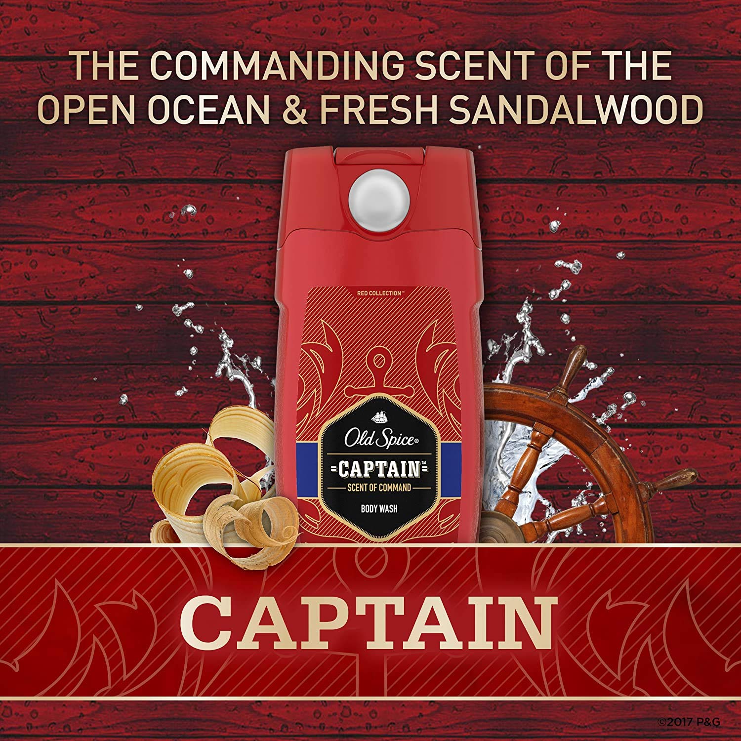 Old Spice Red Collection Captain Scent Body Wash for Men – Pack of 4 (16 oz each)