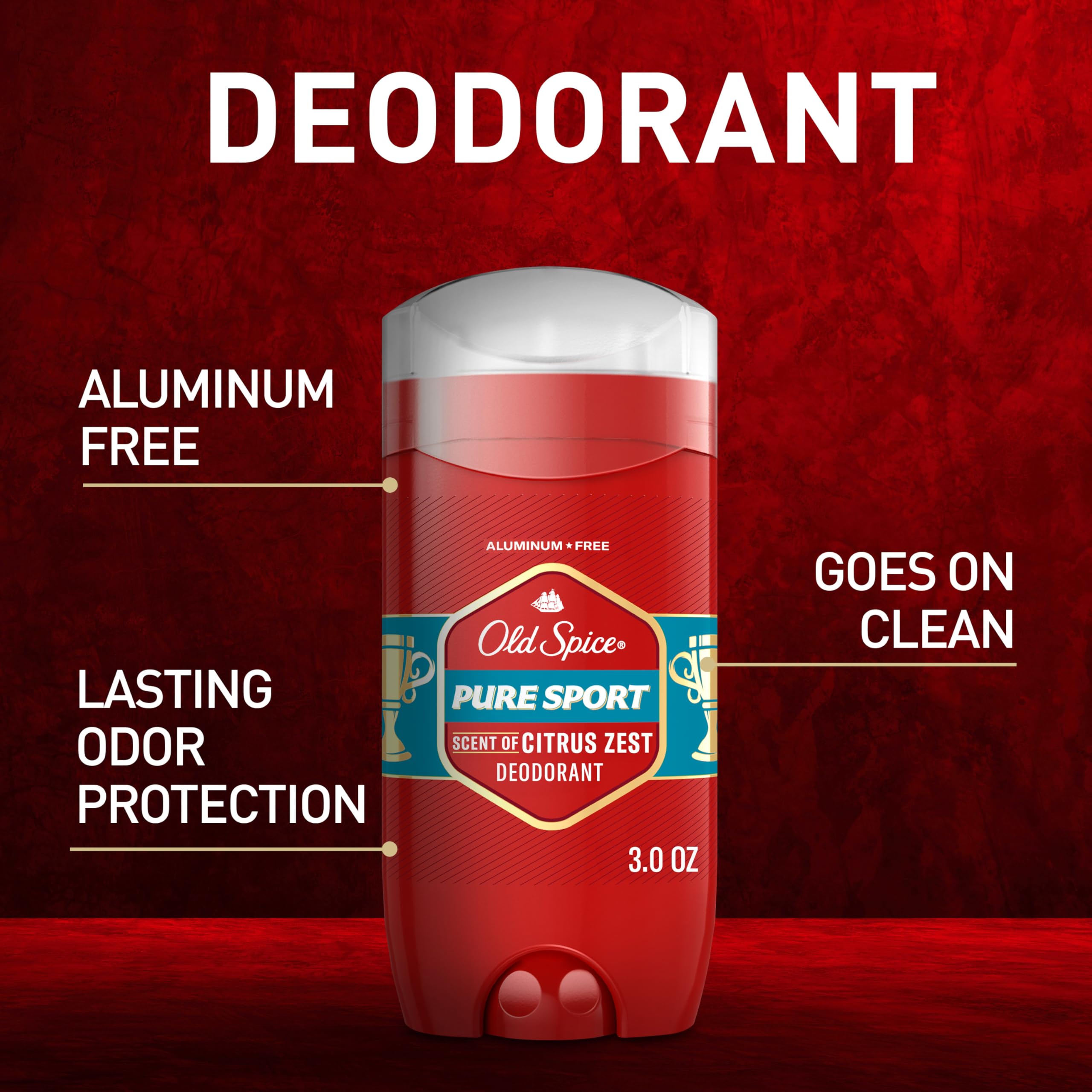 Old Spice Aluminum Free Deodorant for Men - 24/7 Odor Protection & Fresh Citrus Scent (3 x 3.0 oz)