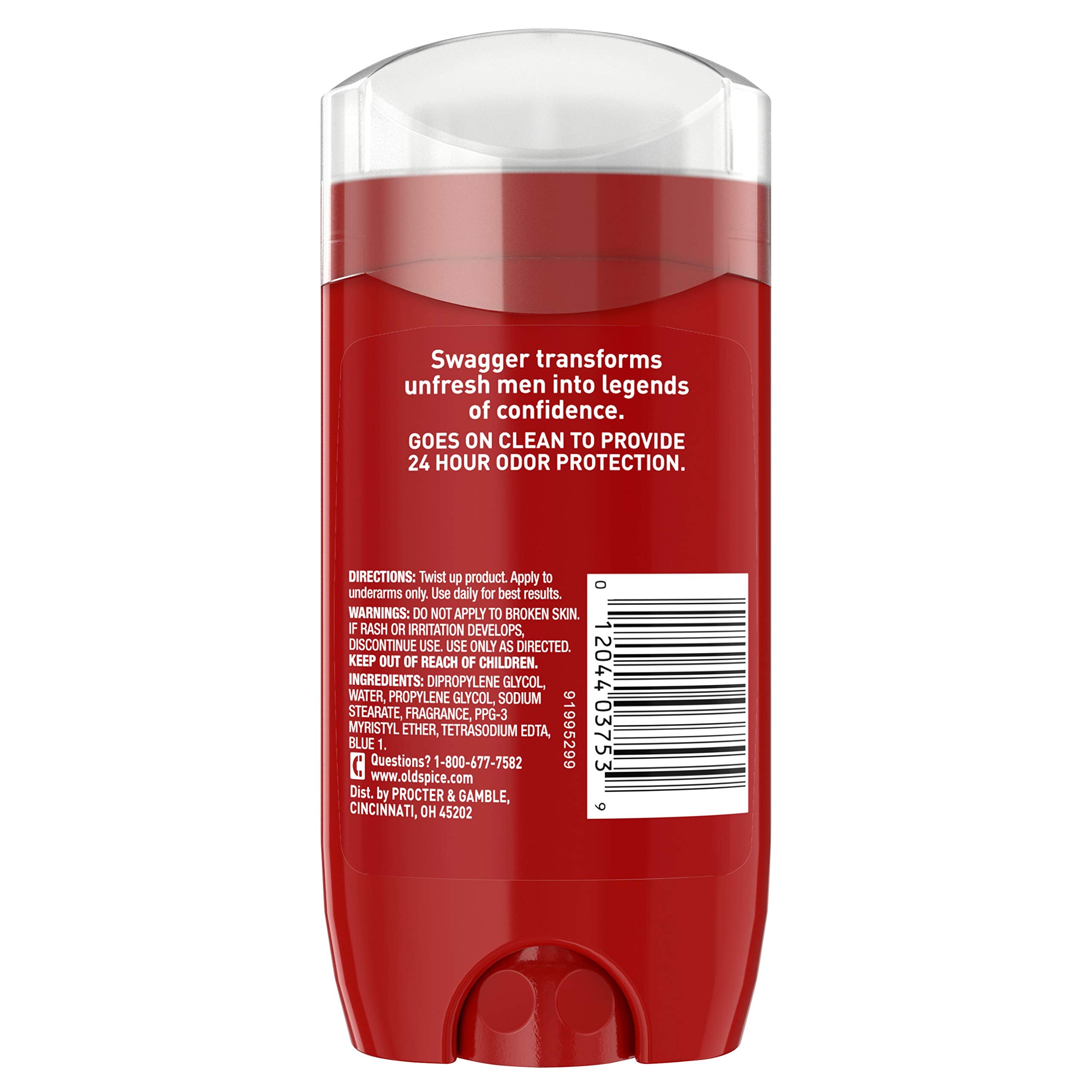 Old Spice Swagger Lime & Cedarwood Aluminum Free Deodorant – Red Collection (3 oz) Pack of 3
