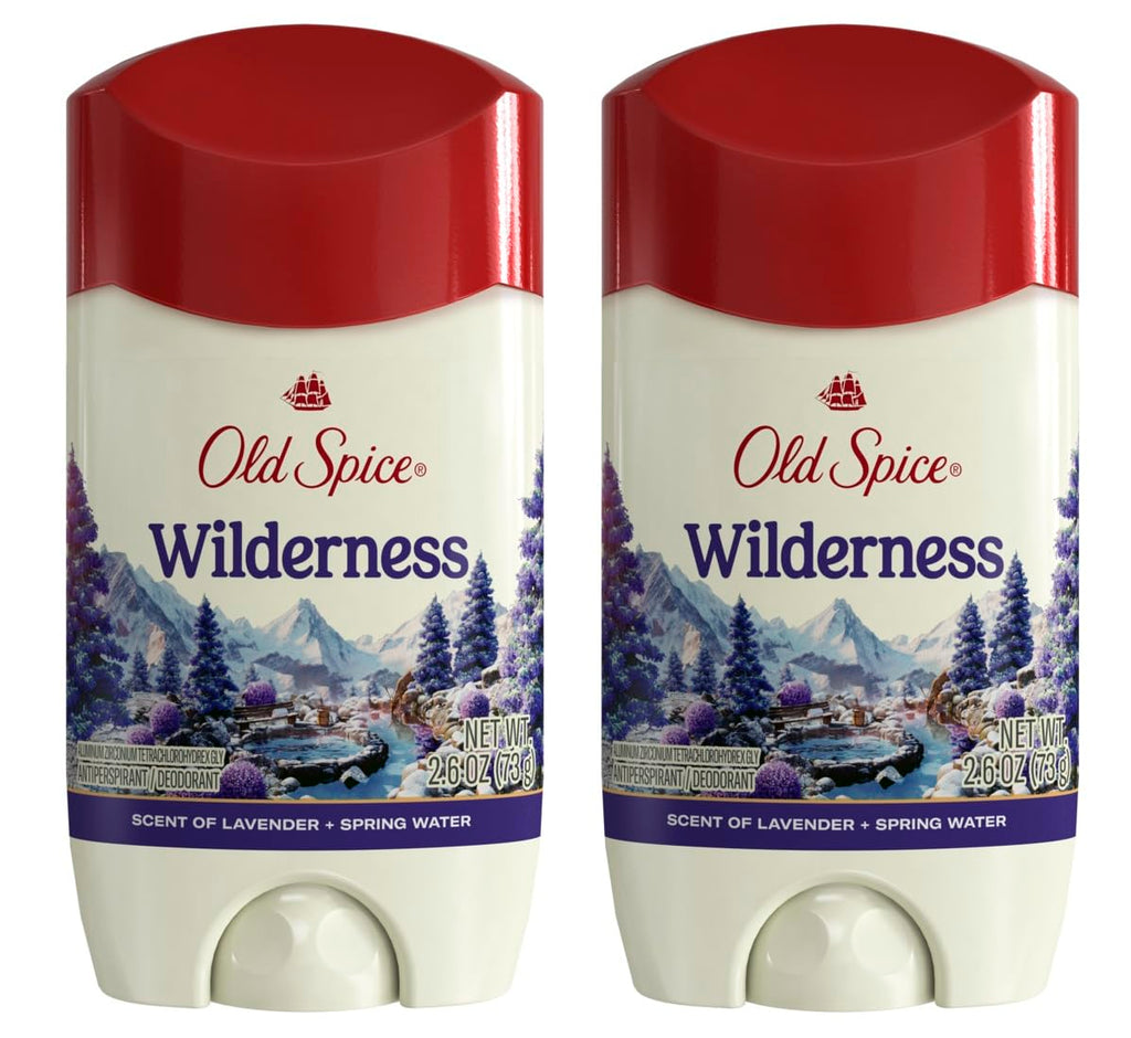Old Spice Wilderness for Men Anti-Perspirant & Deodorant – Lavender, 2.6 oz (Pack of 2)