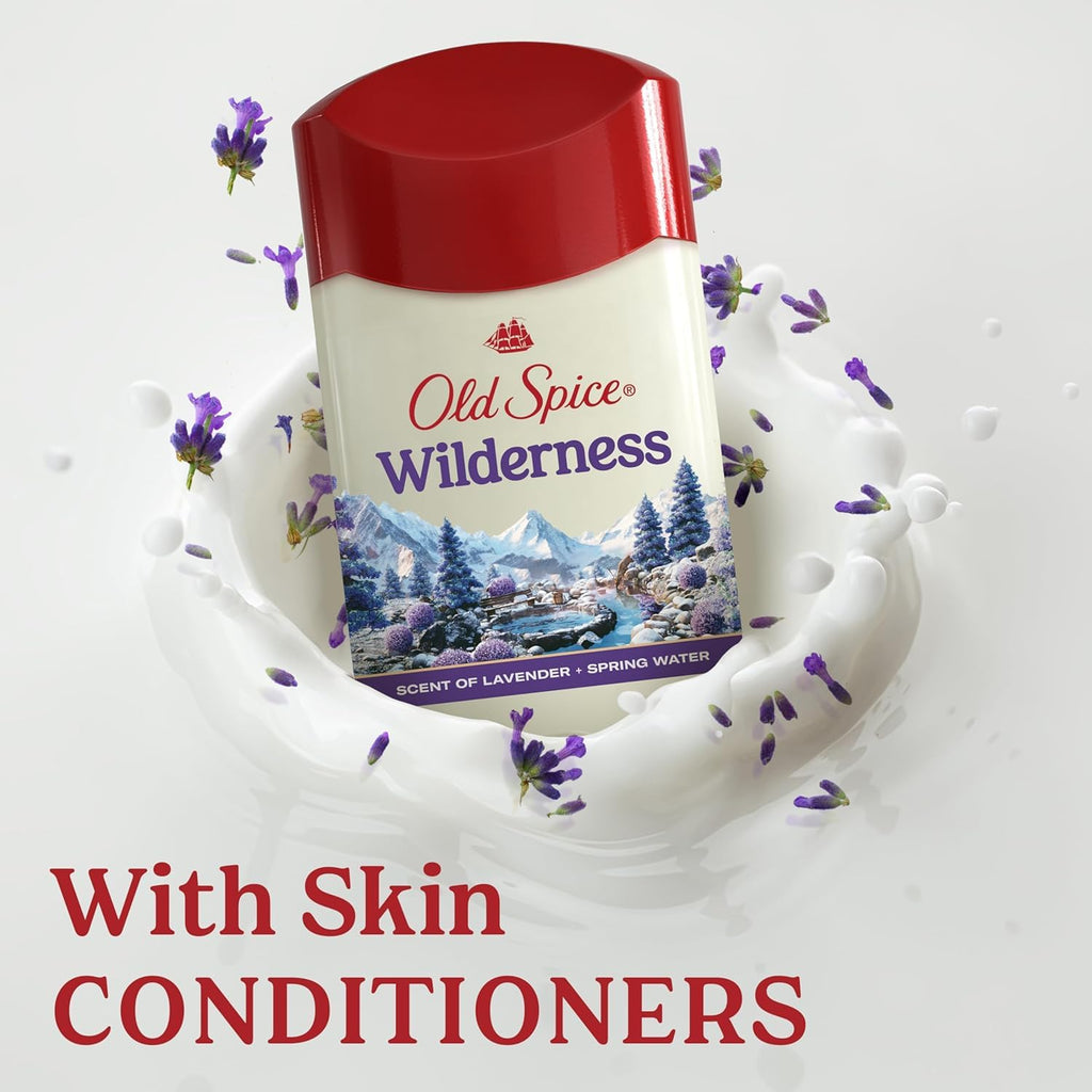 Old Spice Wilderness for Men Anti-Perspirant & Deodorant – Lavender, 2.6 oz (Pack of 2)