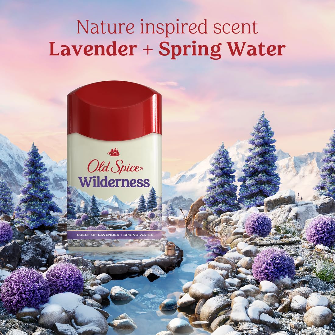 Old Spice Wilderness for Men Anti-Perspirant & Deodorant – Lavender, 2.6 oz (Pack of 2)