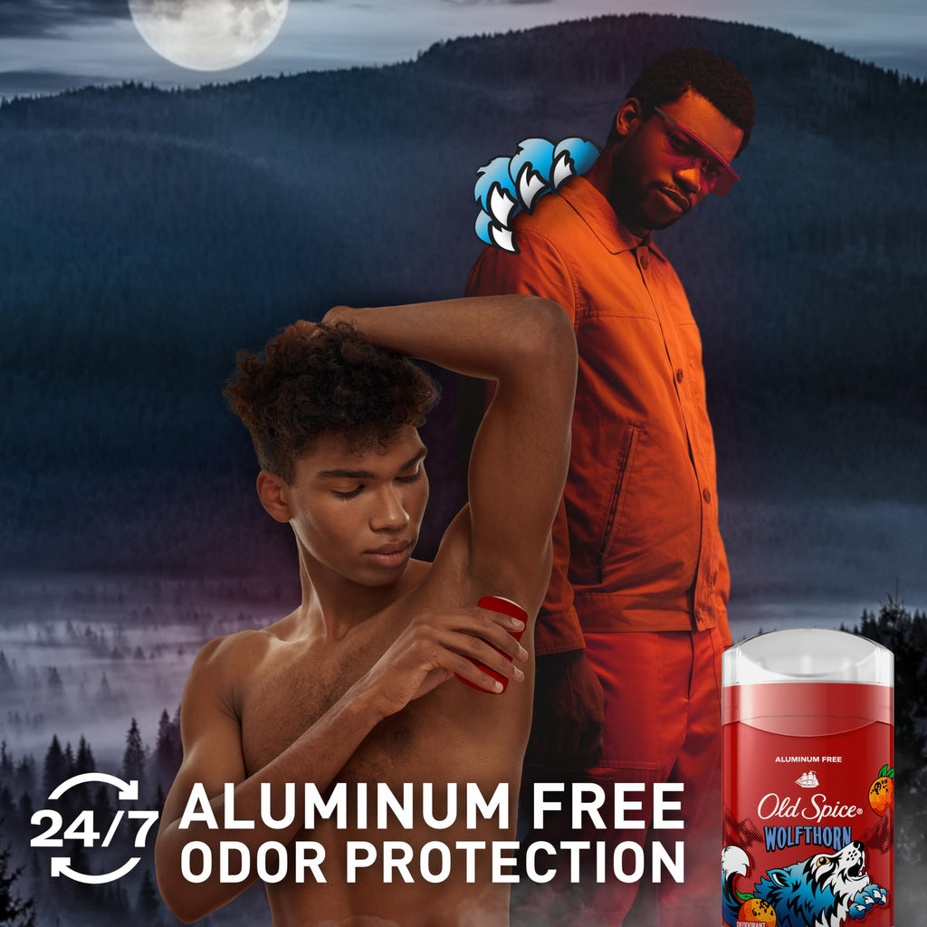 Old Spice Wolfthorn Aluminum Free Deodorant for Men — 24/7 Odor Protection, 3-Pack