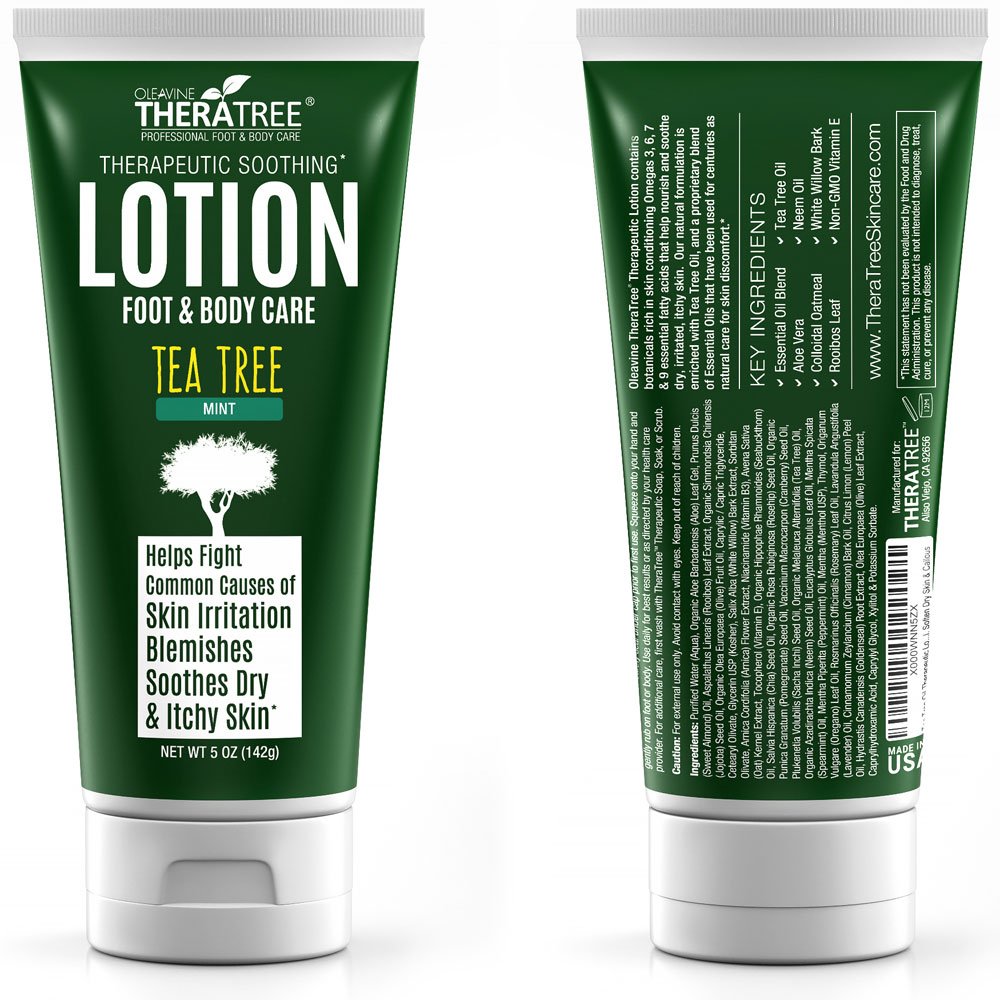 Oleavine TheraTree Tea Tree & Neem Oil Lotion – Soothe Irritation & Odor (Pack of 2)