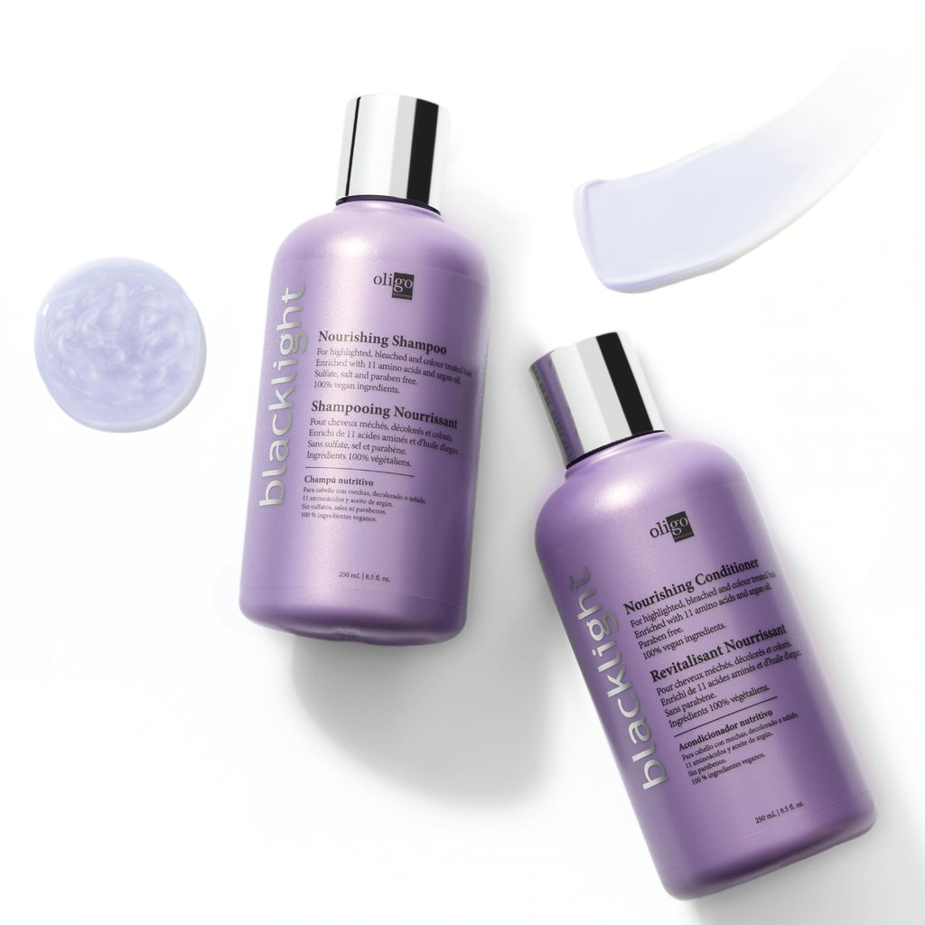 Oligo Professionnel Blacklight Nourishing Shampoo & Conditionner Duo for Blondes – Sulfate-Free, Vegan, Argan Oil Hydration