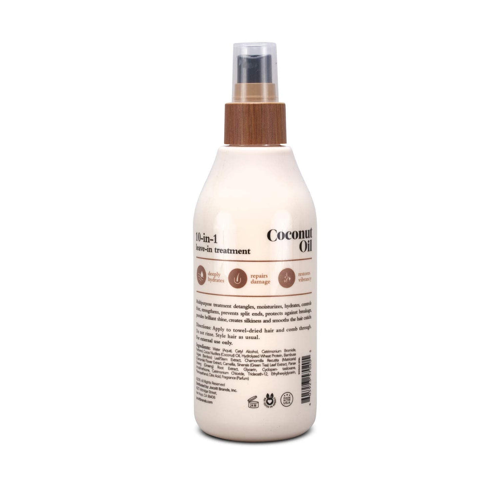 Oliology Coconut Oil 10-in-1 Spray – Leave-In Hair Treatment for All Hair Types | Detangles, Frizz Control, Hydration