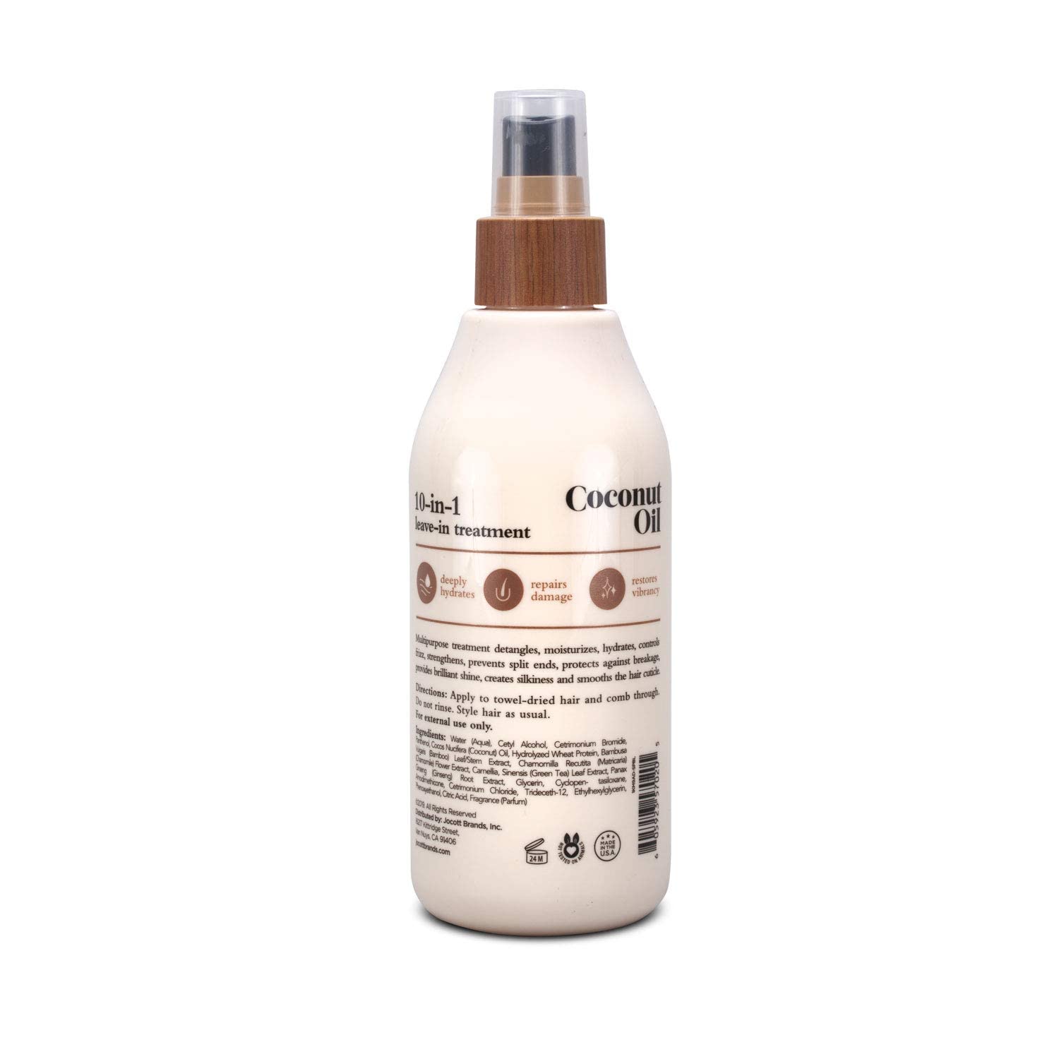 Oliology Coconut Oil 10-in-1 Spray – Leave-In Hair Treatment for All Hair Types | Detangles, Frizz Control, Hydration
