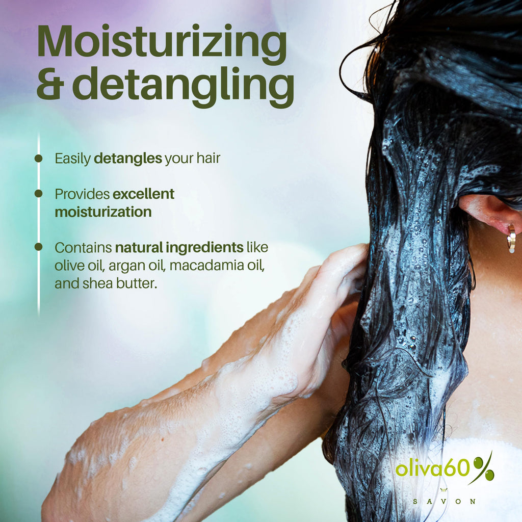 Oliva60 Rosemary Conditioner Bar for Curly Hair – Extra Moisturizing & Frizz Control | Olive, Argan, Macadamia Oils, Shea Butter | Sulfate & Paraben Free | Vegan | 1.94 oz