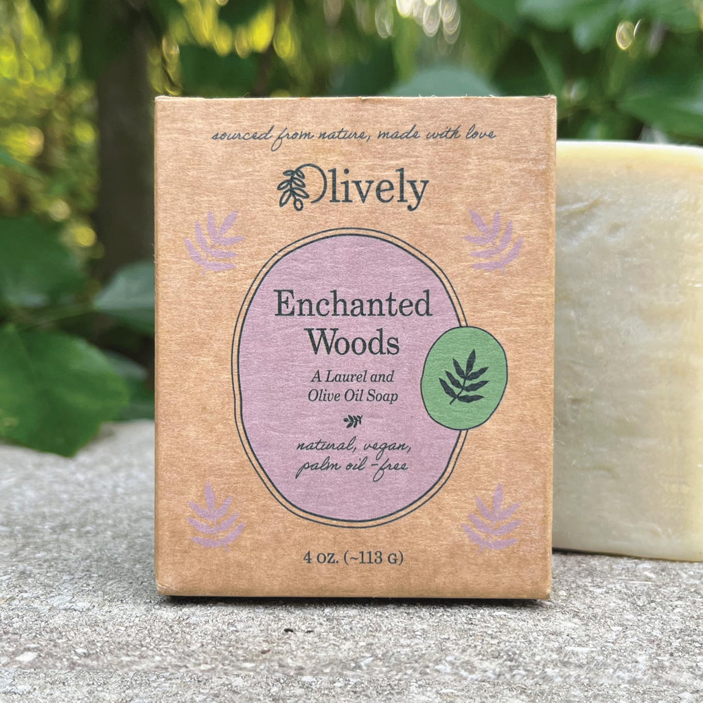 Olively Enchanted Woods All Natural Soap Bar | Laurel & Olive Oil | Vegan