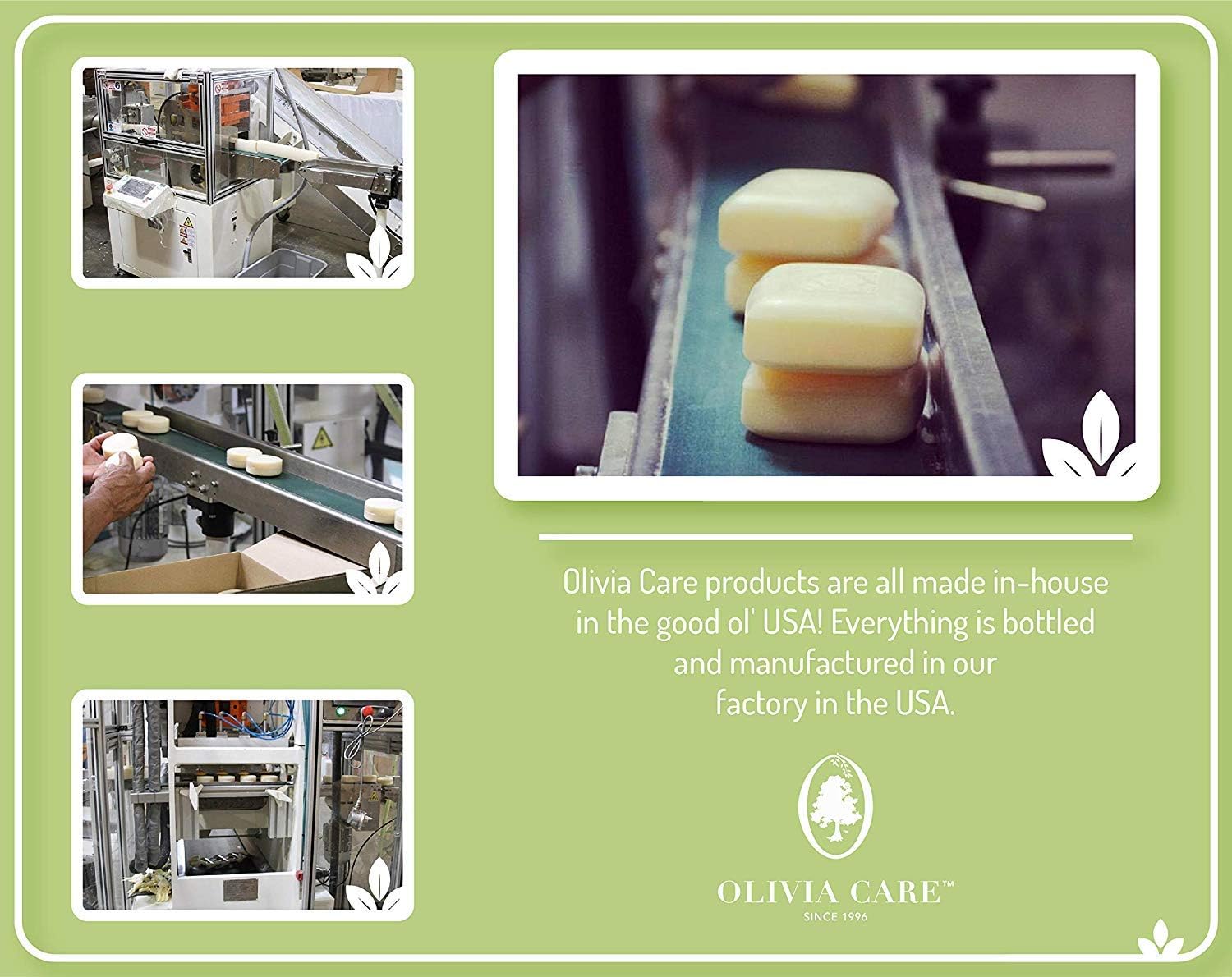 Olivia Care Verbena Soap 4-Pack Gift Box – Organic Olive Oil, Vegan, Made in USA