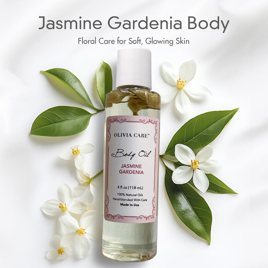 Olivia Care Jasmine Gardenia Body Oil – Vegan & Natural Hydration (4 OZ)
