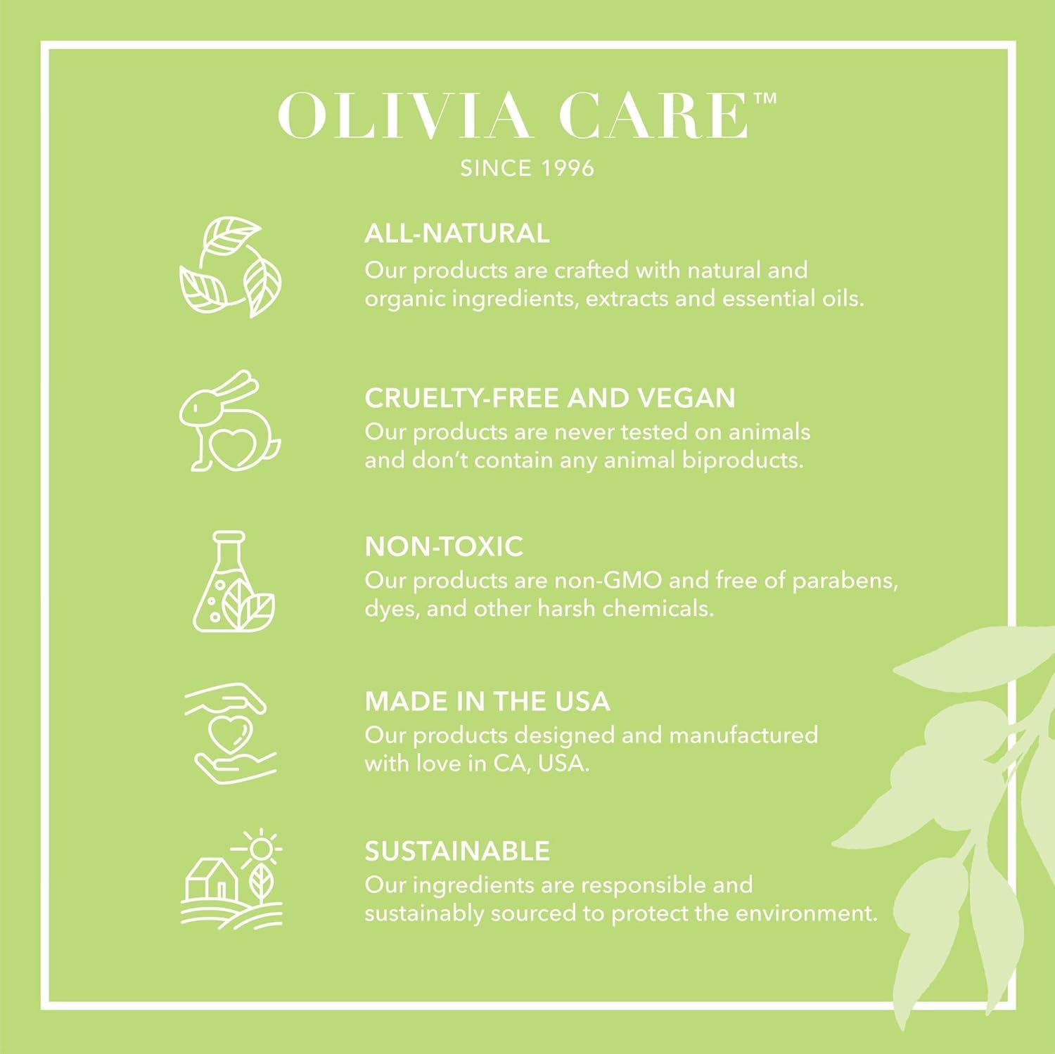 Olivia Care Verbena Soap 4-Pack Gift Box – Organic Olive Oil, Vegan, Made in USA