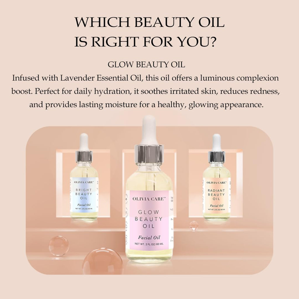 Olivia Care Facial Oil for Glowing Skin | Rosehip, Safflower, Vitamin E & Lavender