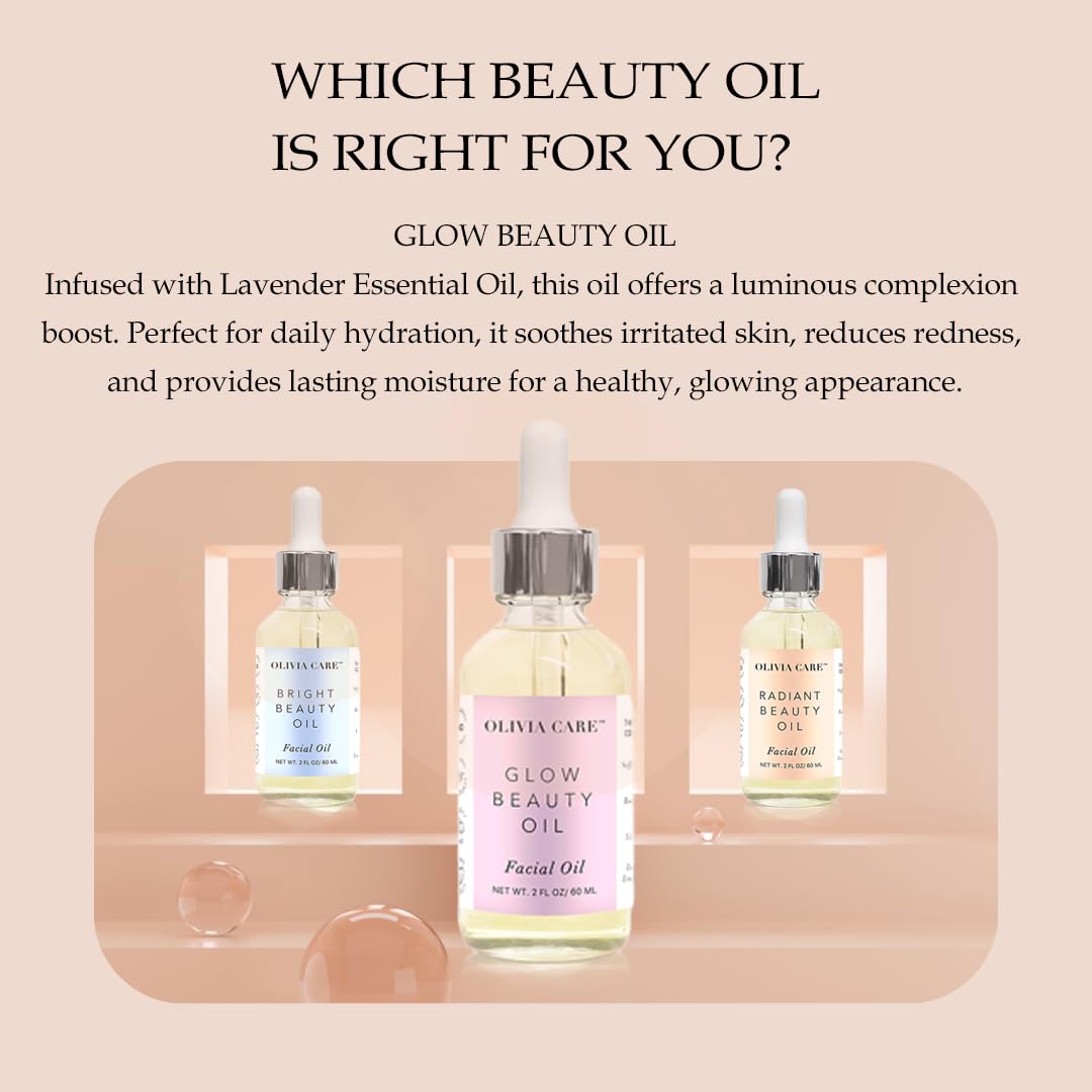 Olivia Care Facial Oil for Glowing Skin | Rosehip, Safflower, Vitamin E & Lavender