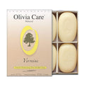 Olivia Care Verbena Soap 4-Pack Gift Box – Organic Olive Oil, Vegan, Made in USA