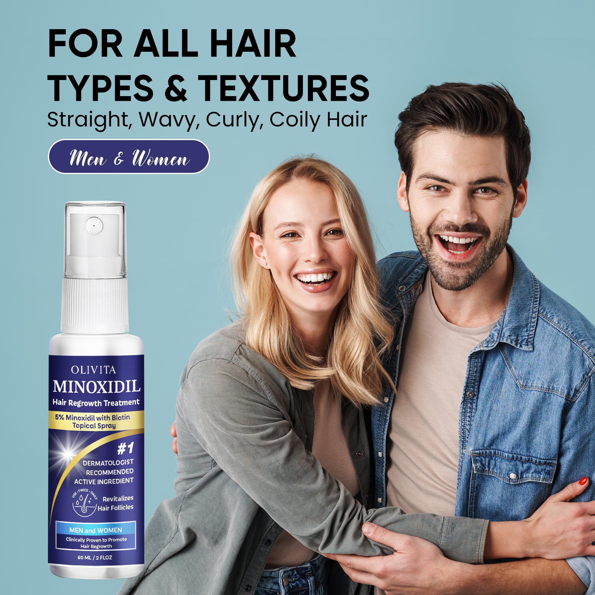 OLIVITA Hair Growth Spray for Men and Women - Safe, Paraben- and Sulfate-Free