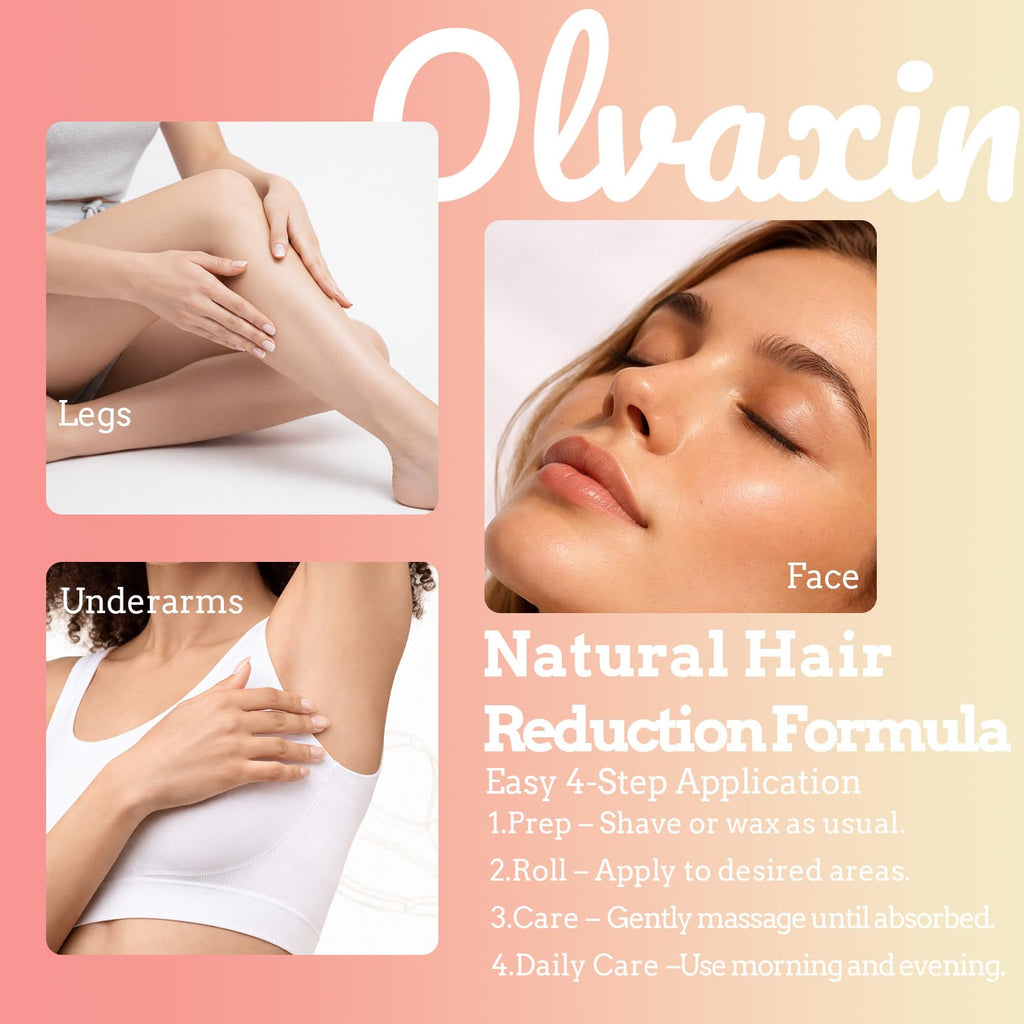 Olvaxin Cyperus Rotundus Oil for Hair Removal — Gentle Plant-Based Serum Roll-On, 60ml