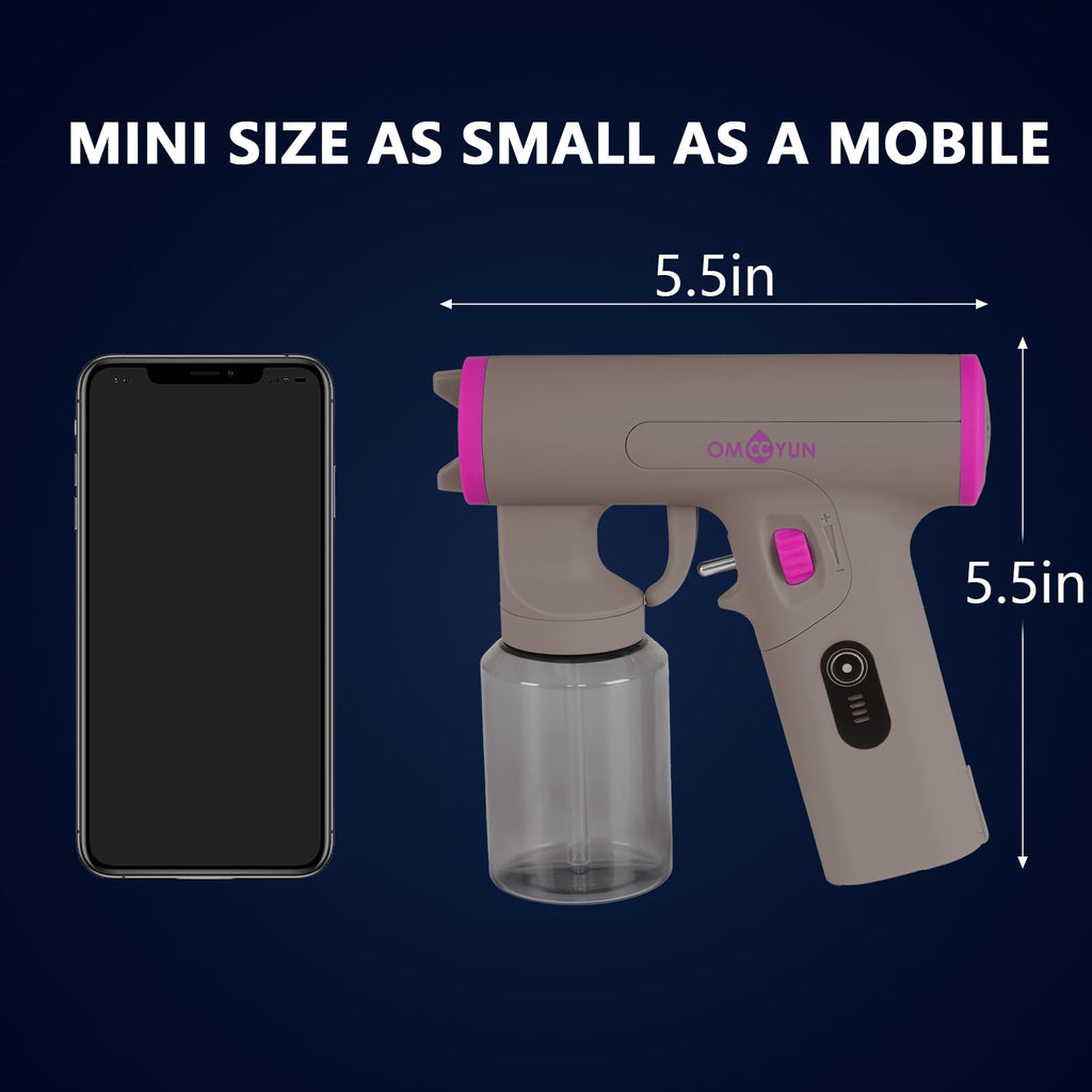 OMCCYUN Portable Cordless Spray Tan Gun USB Charge Adjustable Pattern Travel-Ready