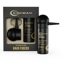 OMWAH Natural Hair Fibers 2-in-1 Kit (Dark Brown) – Instant Fuller Hair & Spray Applicator