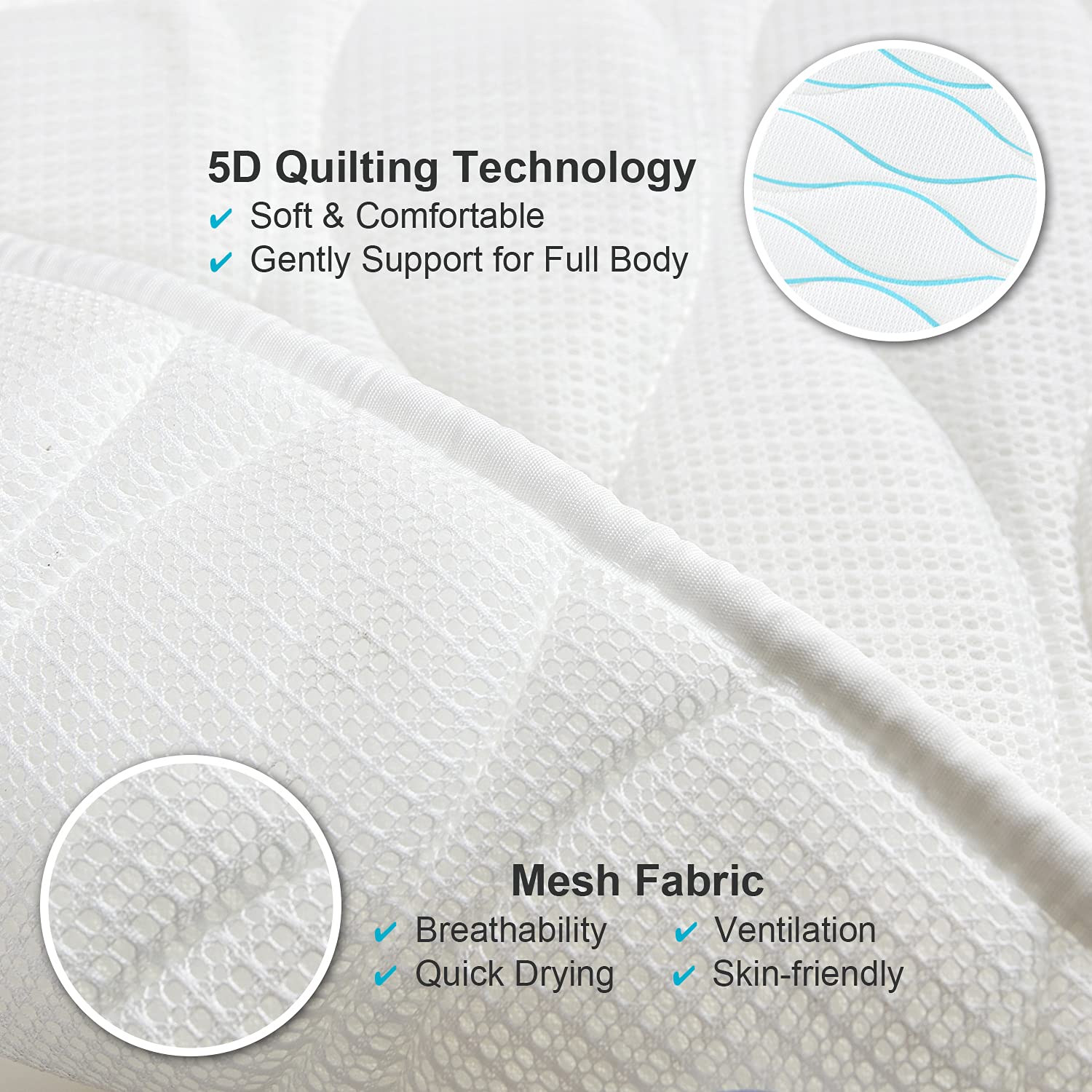 OMYSTYLE Full Body Bath Pillow – 21 Anti-Slip Suction Cups, 5D Air Mesh, Neck & Back Support