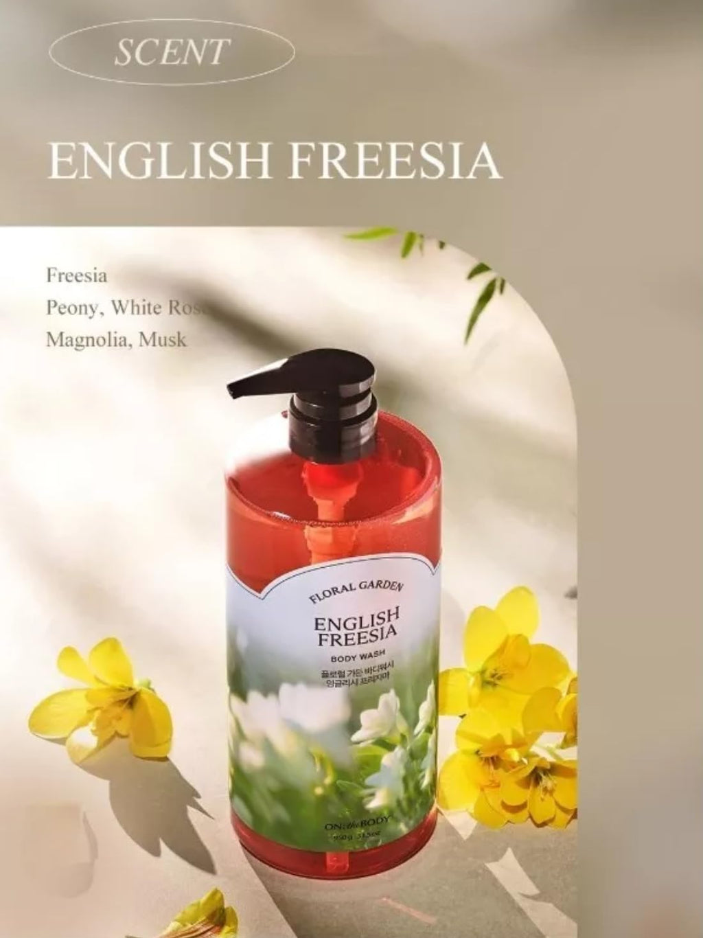 On The Body Floral Garden Jasmine Body Wash – 33.5 oz with Pump Dispenser