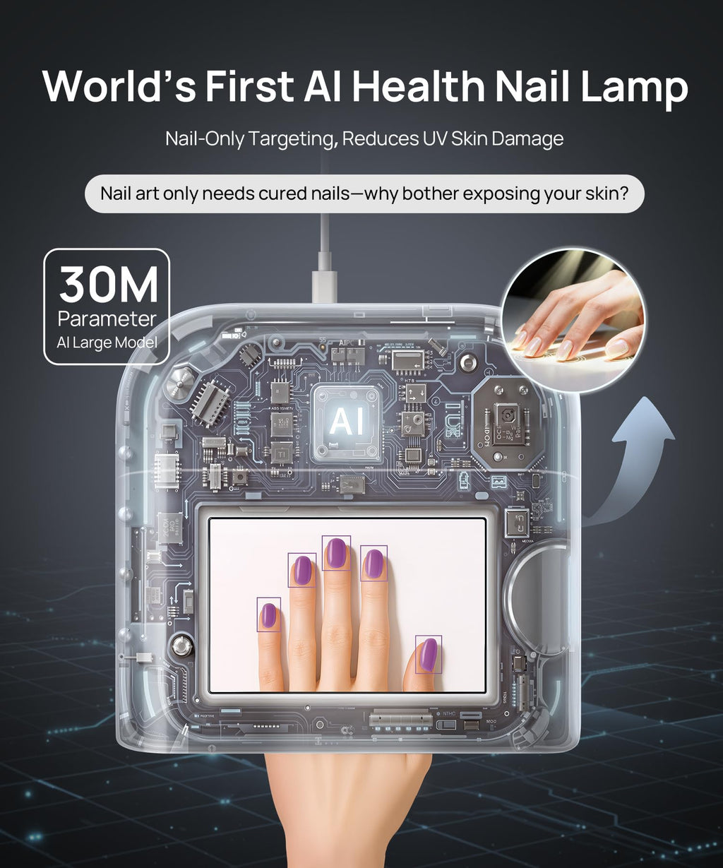 ONAIL AI Health Nail Lamp – Precision Scan, Skin-Safe UV, 109 LEDs, 2x Faster Curing