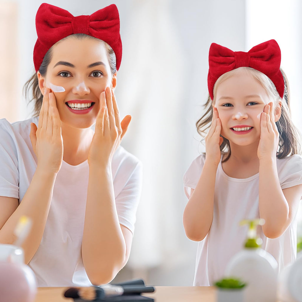 Ondder Spa Headband 8-Pack | Soft Coral Fleece Face-Washing Headbands with Bow