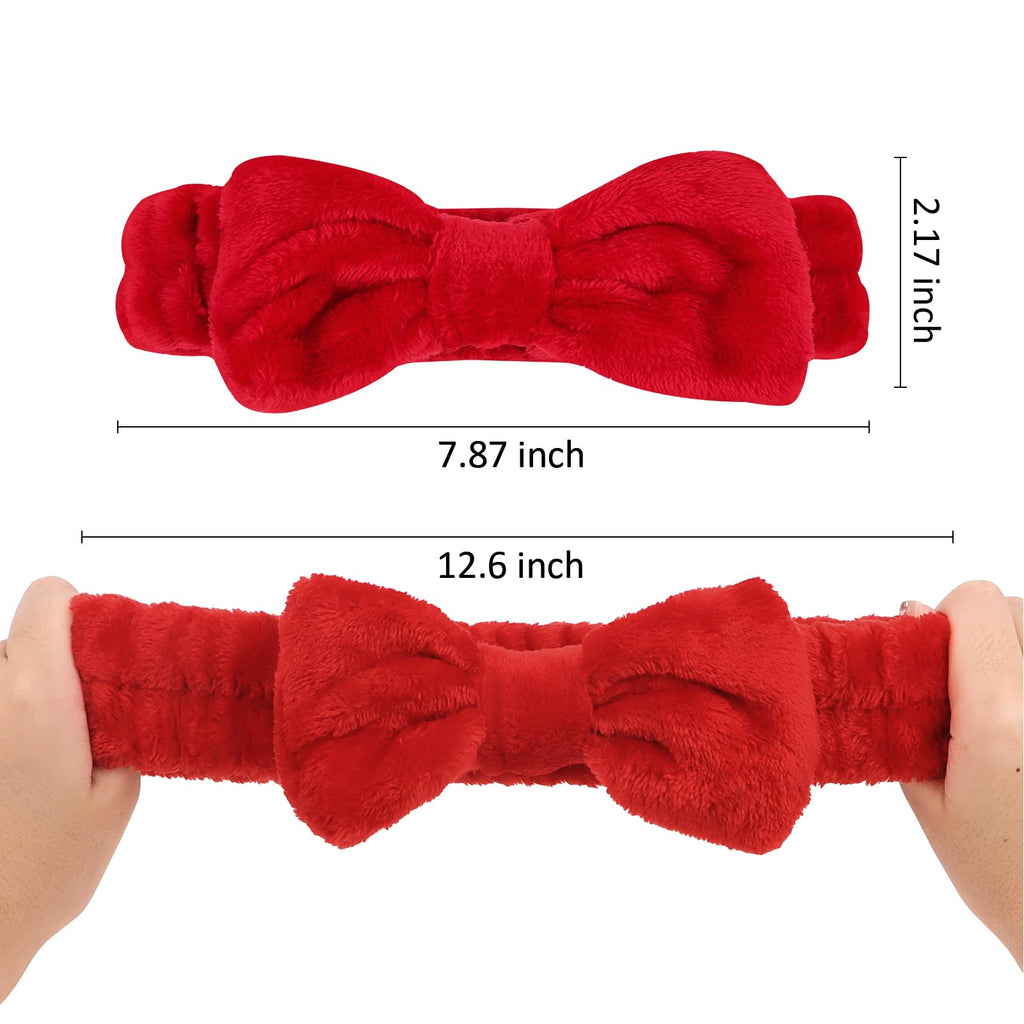 Ondder Spa Headband 8-Pack | Soft Coral Fleece Face-Washing Headbands with Bow
