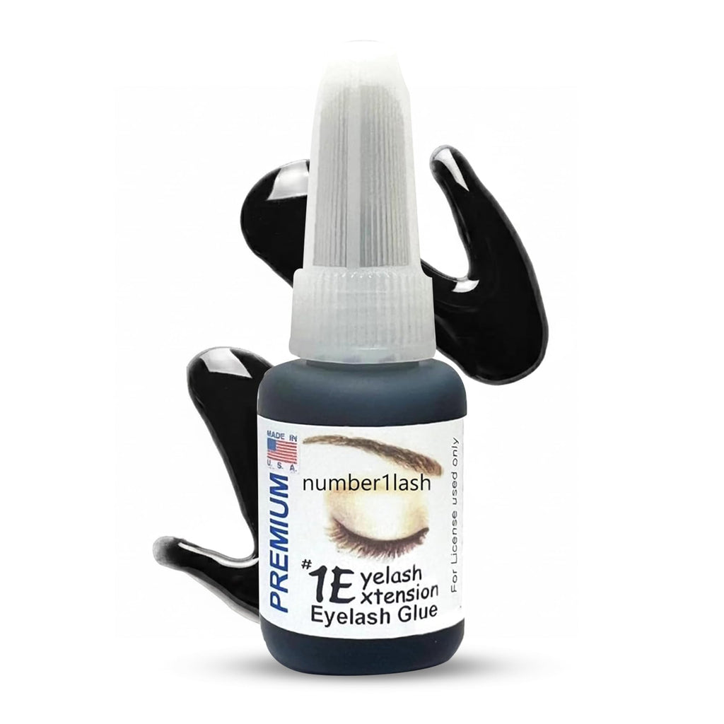 #1 Eyelash Extension Premium Professional Adhesive Glue - Black, 0.34 fl oz, USA Made, Water Resistant
