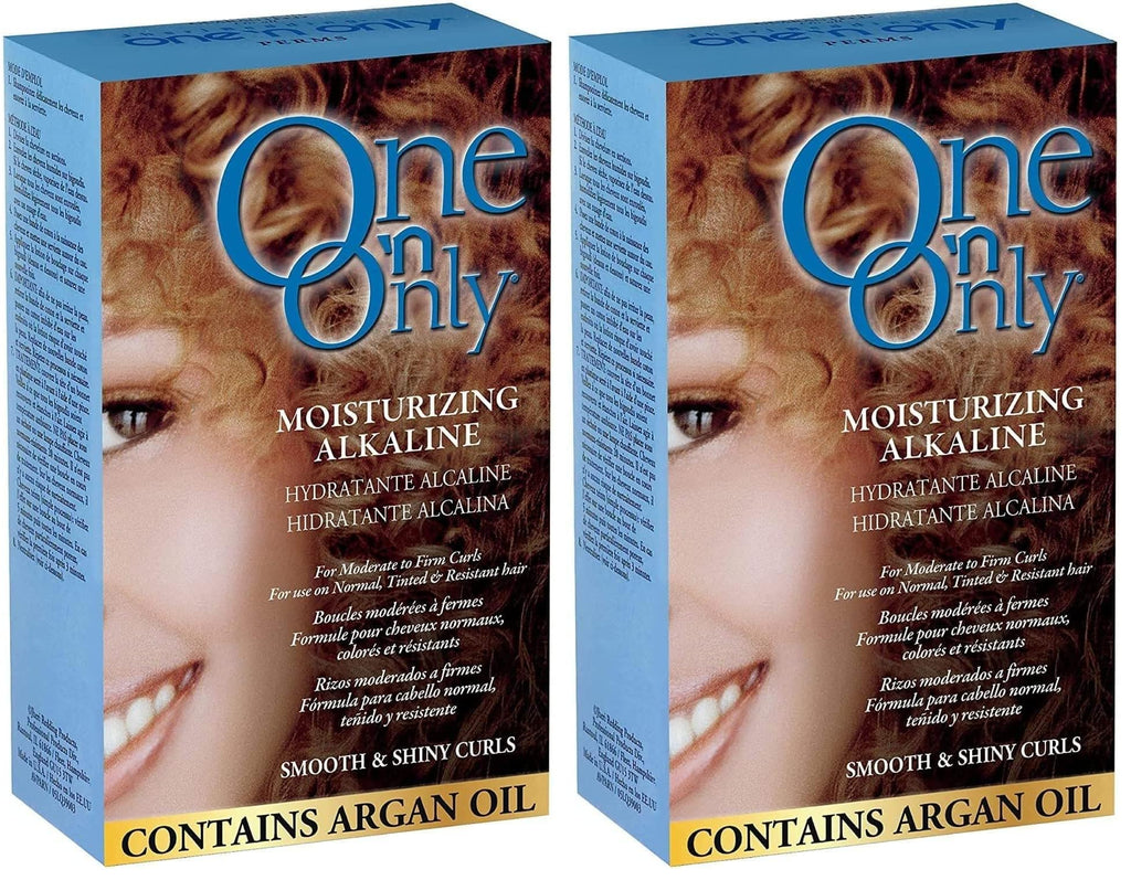 One 'n Only Moisturizing Alkaline Perm with Argan Oil – Pack of 2 | True-to-Rod Curls, Fresh Scent