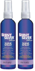 One 'N Only Shiny Silver Ultra Shine Spray – Blonde Shine, Brass Neutralizer, UV & Heat Protection (4 oz) Pack of 2