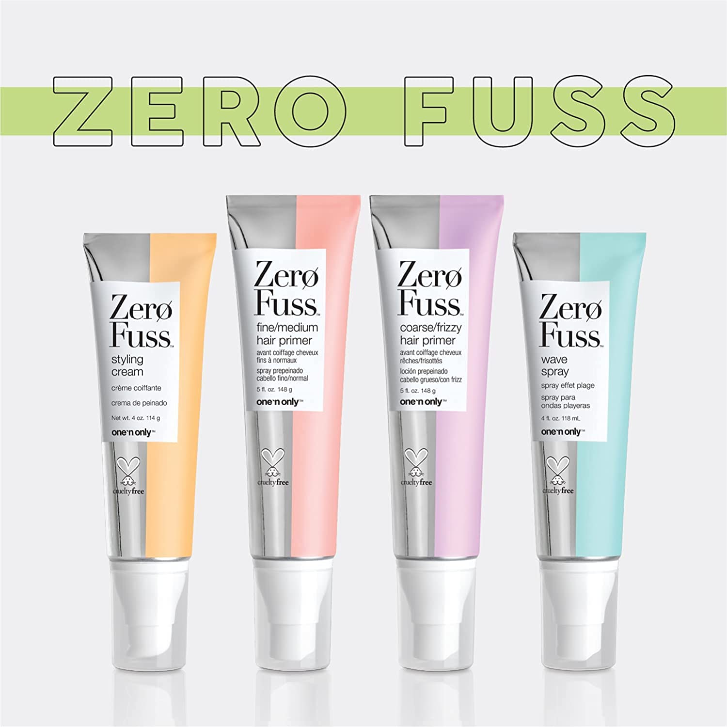 One 'N Only Zero Fuss Fine to Medium Hair Primer - Leave-In Detangler, Humidity-Resistant, No-Heat Styling