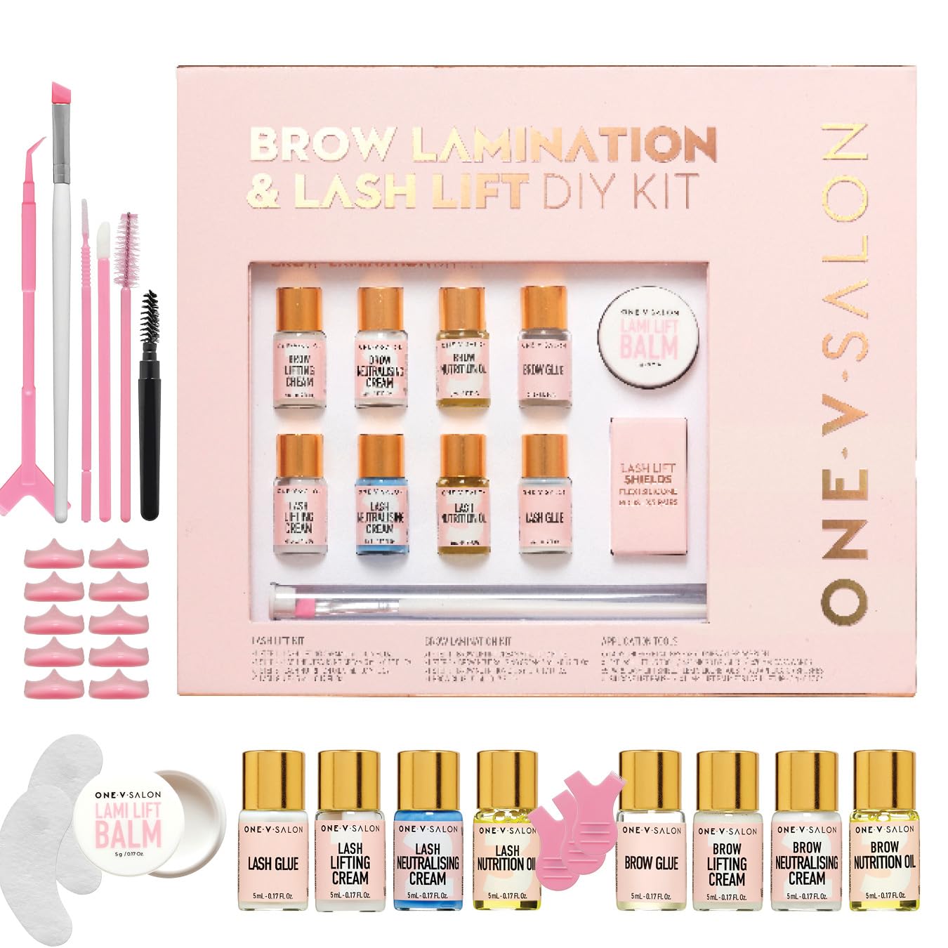 One V Salon Brow Lamination & Lash Lift Kit – 2-in-1 At-Home Set (Up to 20 Applications)