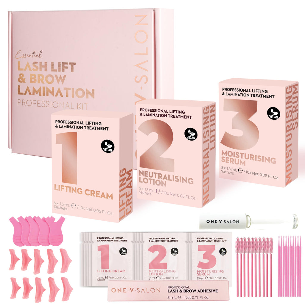 One V Salon Essential Lash Lift & Brow Lamination Kit – Vegan, Long-Lasting, Professional Results