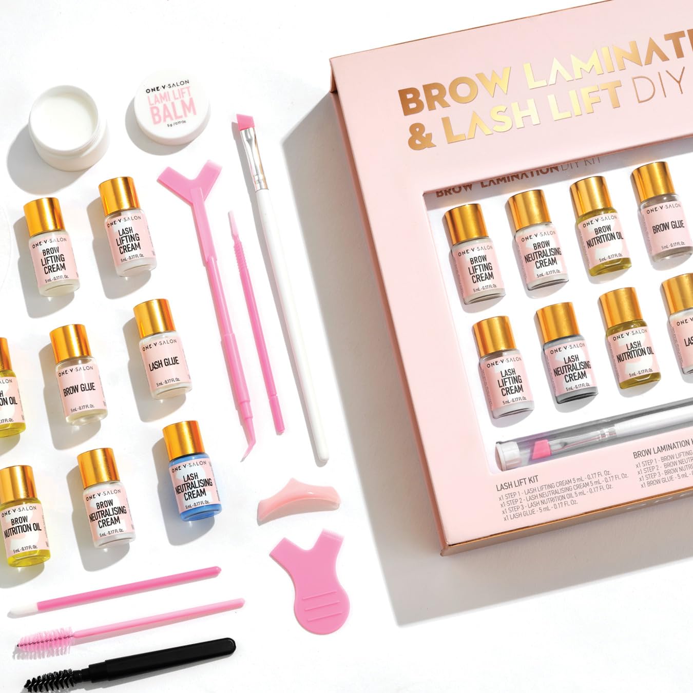 One V Salon Brow Lamination & Lash Lift Kit – 2-in-1 At-Home Set (Up to 20 Applications)