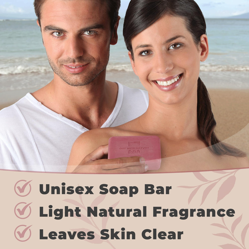 One With Nature Dead Sea Salt Sandalwood Soap 4oz 3-Pack – Purifying & Exfoliating Bar