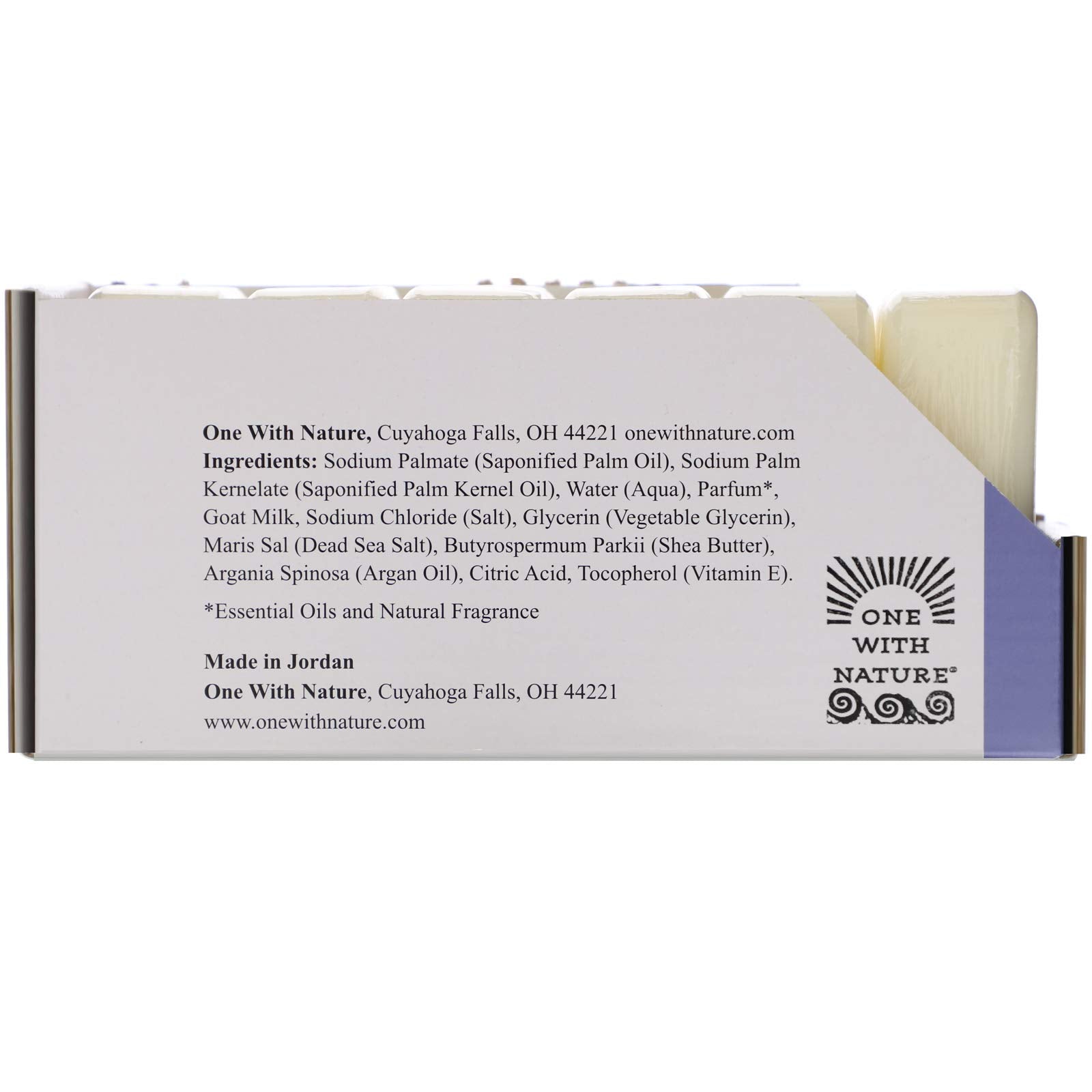 One With Nature Dead Sea Mineral Soap – Goat Milk & Lavender, 6 Bars (4 oz each)