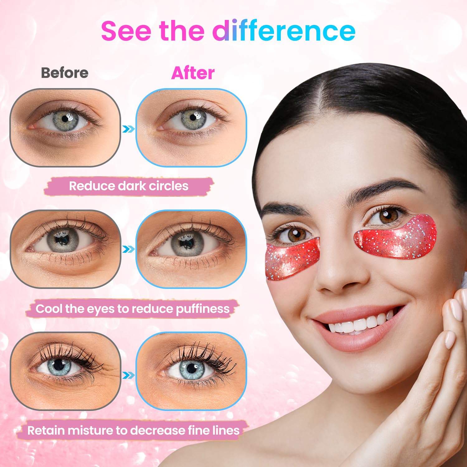 Onespring Eye Masks (48 Pairs) – Undereye Patches for Puffiness, Dark Circles, Wrinkles