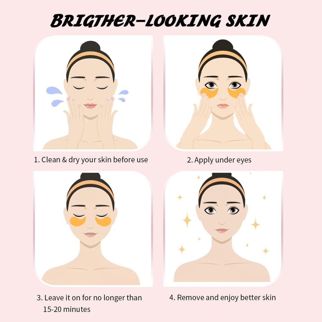 Onespring Eye Masks 24 Pairs – Caffeine, 24K Gold & Retinol Under Eye Patches – Puffy Eyes, Dark Circles & Fine Lines