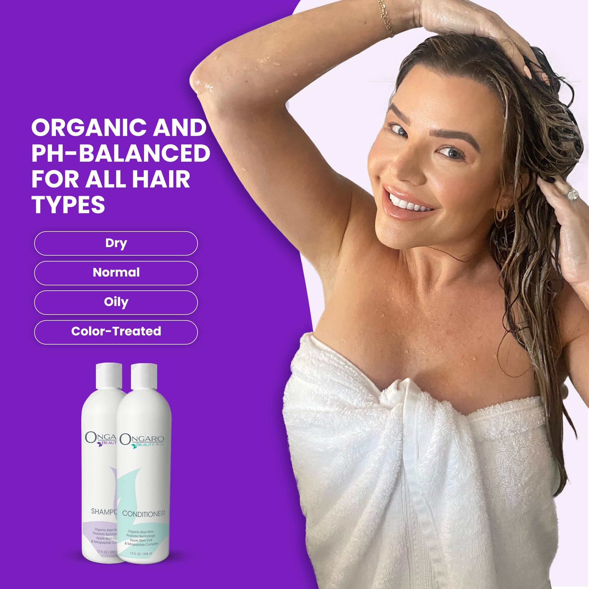 Ongaro Beauty Sulfate-Free Organic Shampoo & Conditioner Set with Aloe Vera