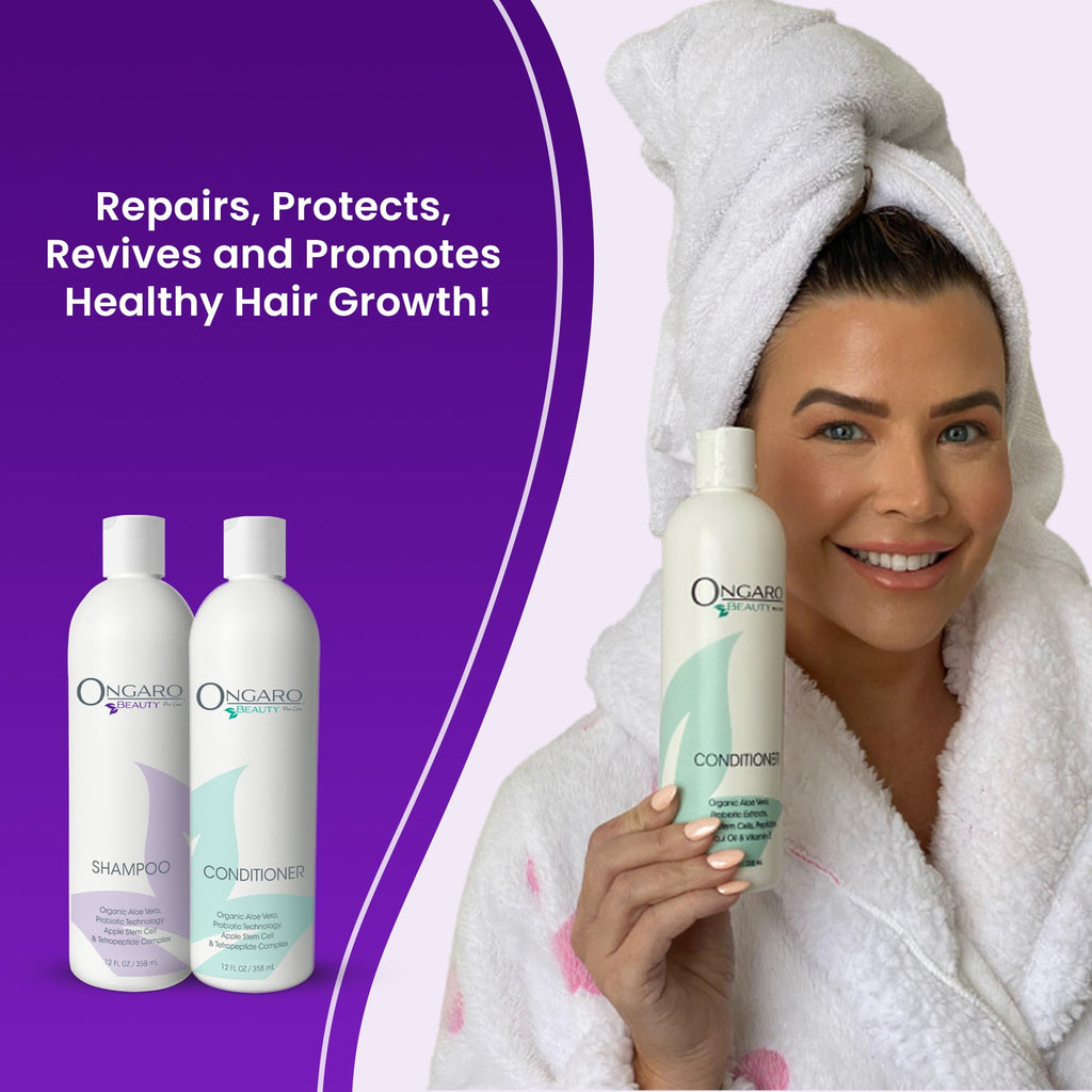 Ongaro Beauty Sulfate-Free Organic Shampoo & Conditioner Set with Aloe Vera